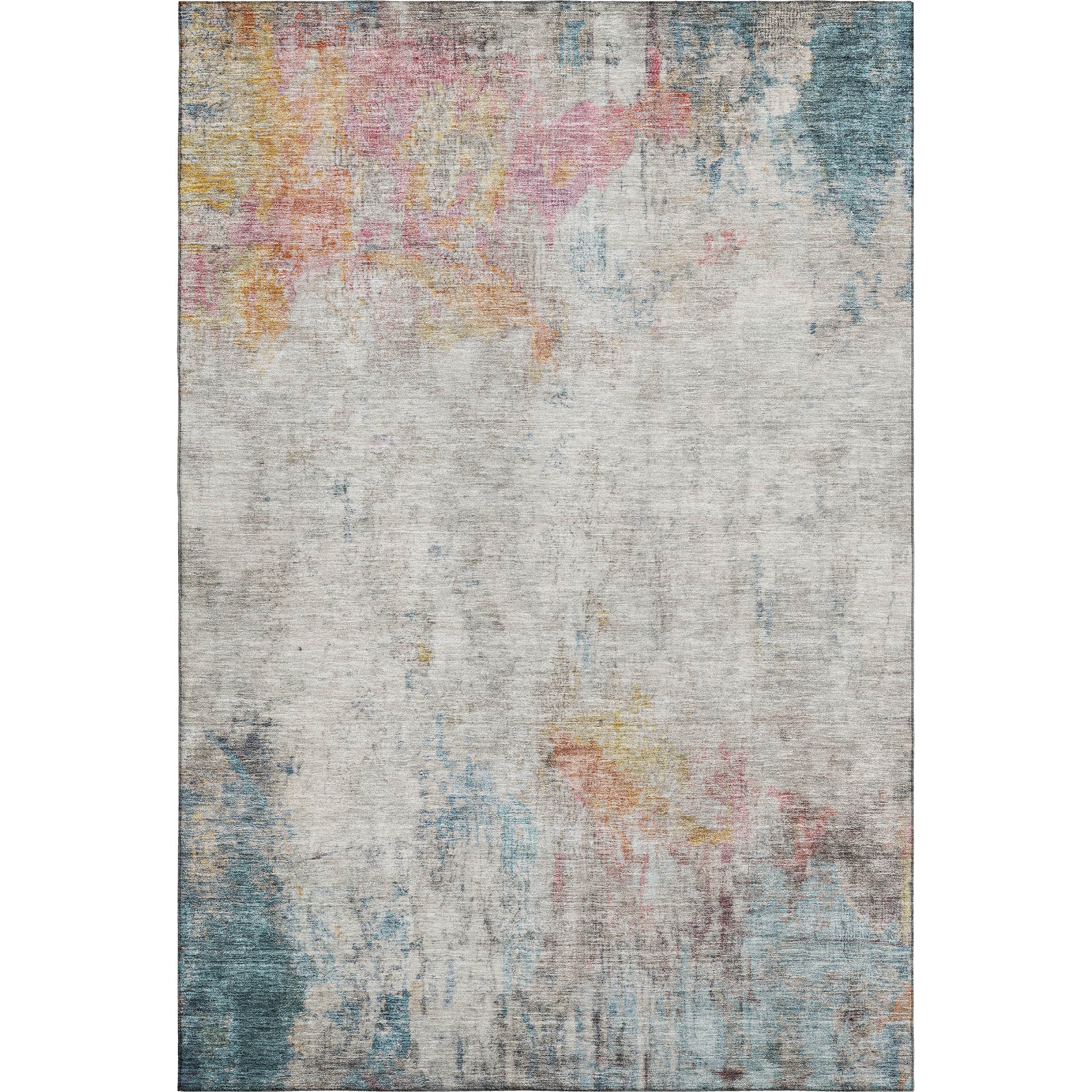 Marrakech Machine Washable Transitional Teal Rug 2'6" x 3'10" #shape_Rectangle
