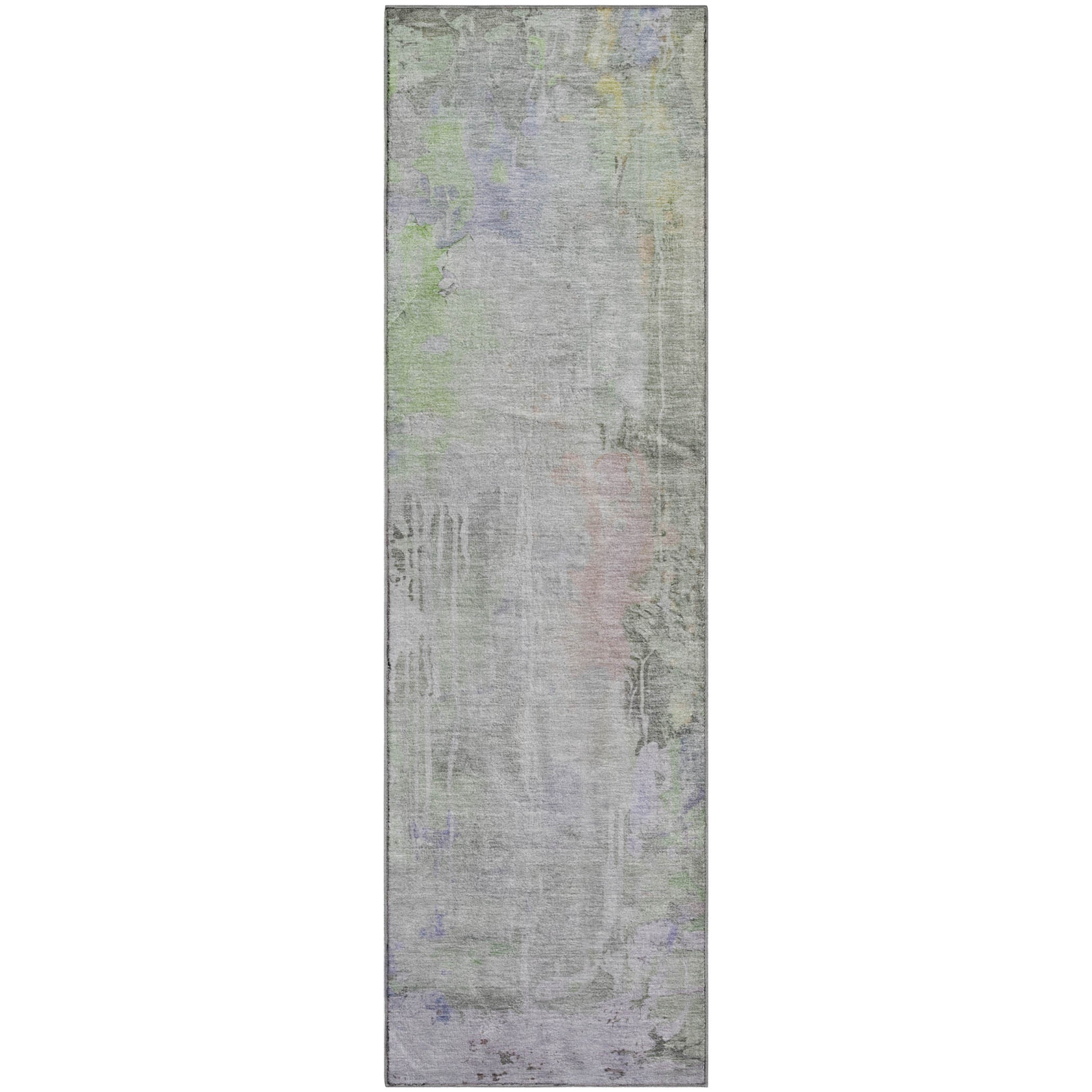 Porto Machine Washable Transitional Aloe Green Rug 2'3" x 7'6" #shape_Runner