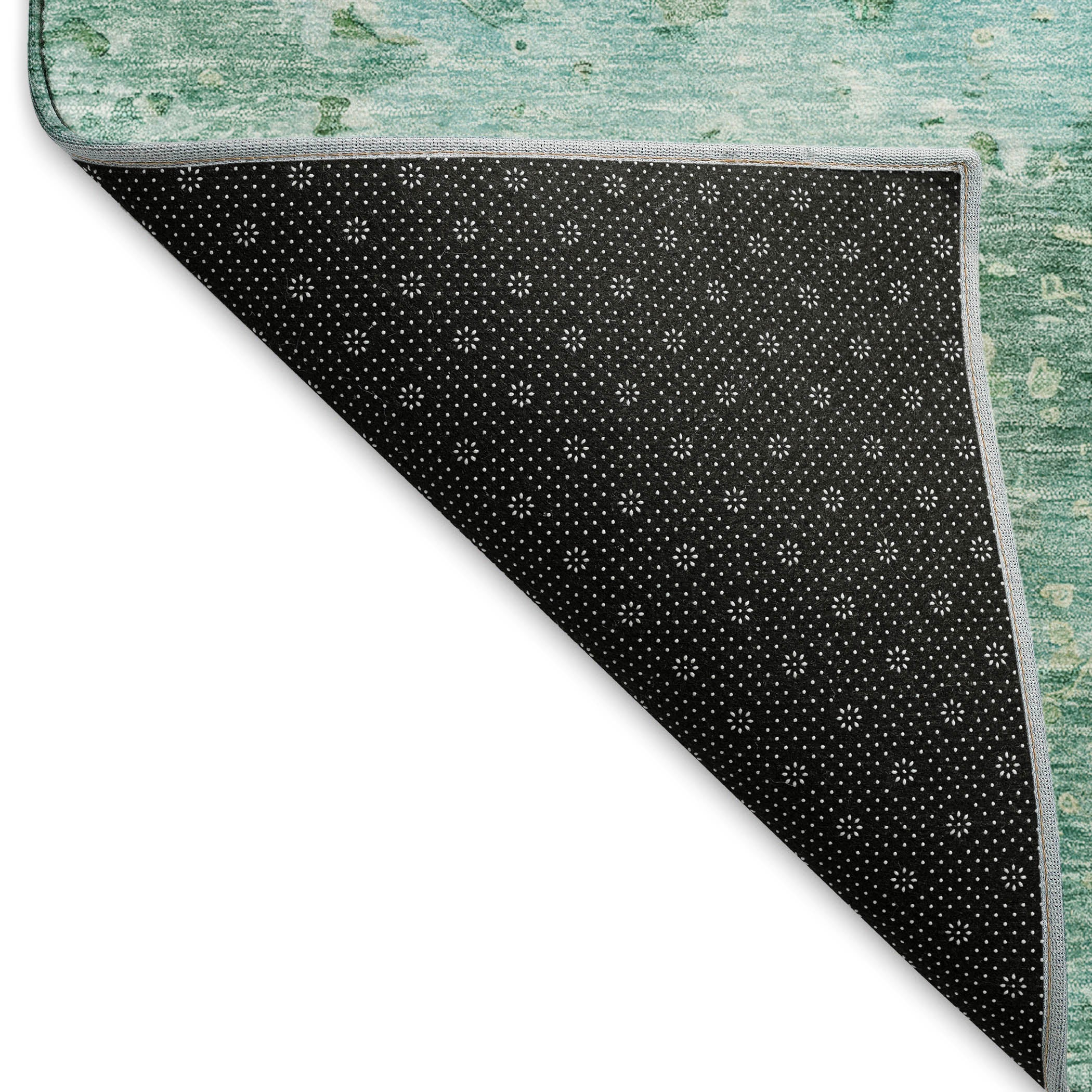 Havana Machine Washable Transitional Emerald Green Rug 1'8" x 2'6" #shape_Rectangle