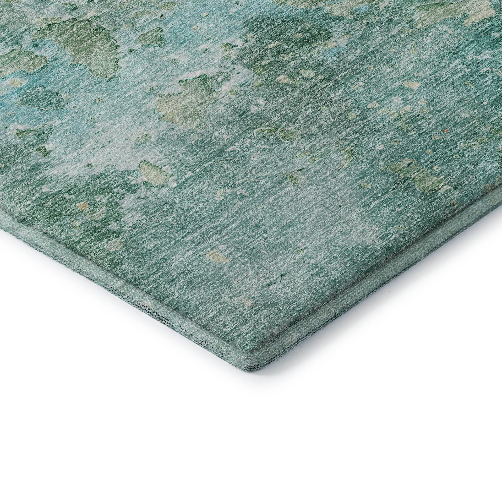 Havana Machine Washable Transitional Emerald Green Rug 1'8" x 2'6" #shape_Rectangle