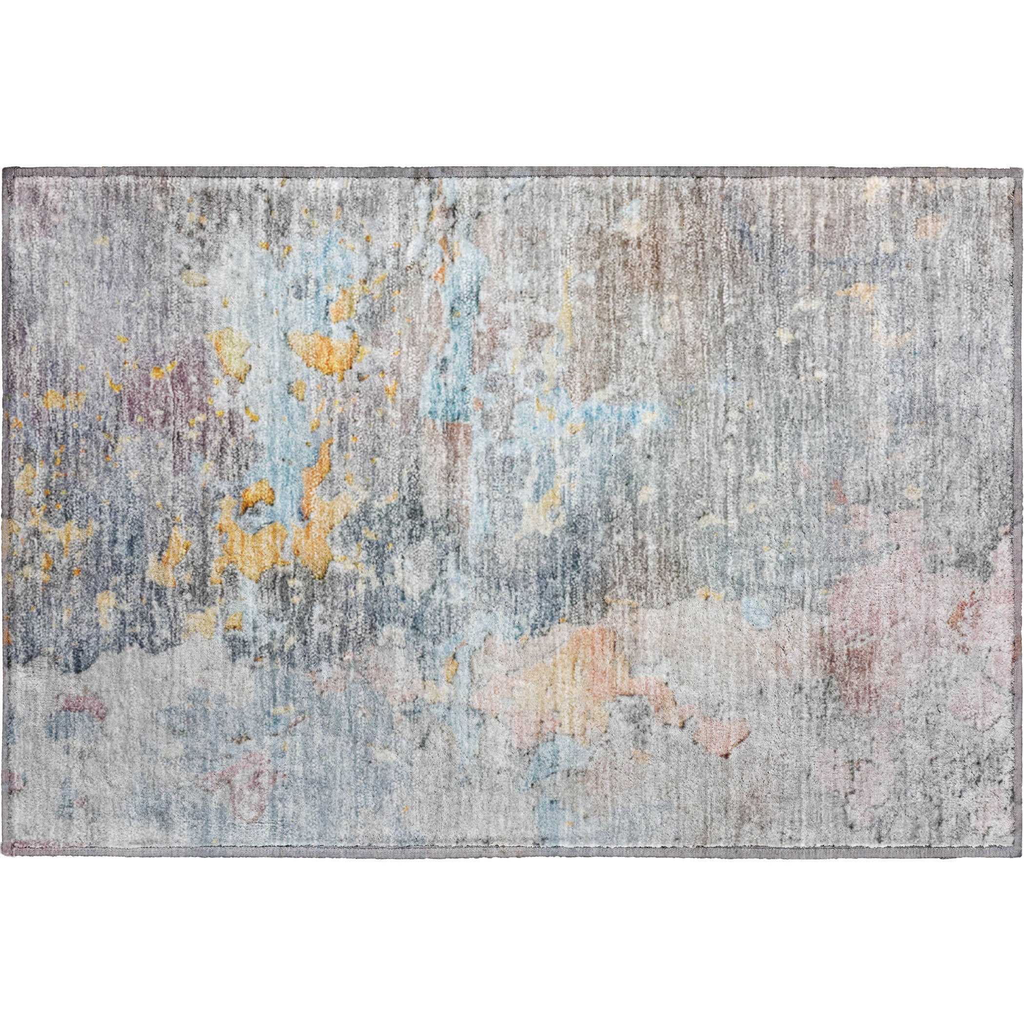 Havana Machine Washable Transitional Granite Gray Rug 1'8" x 2'6" #shape_Rectangle
