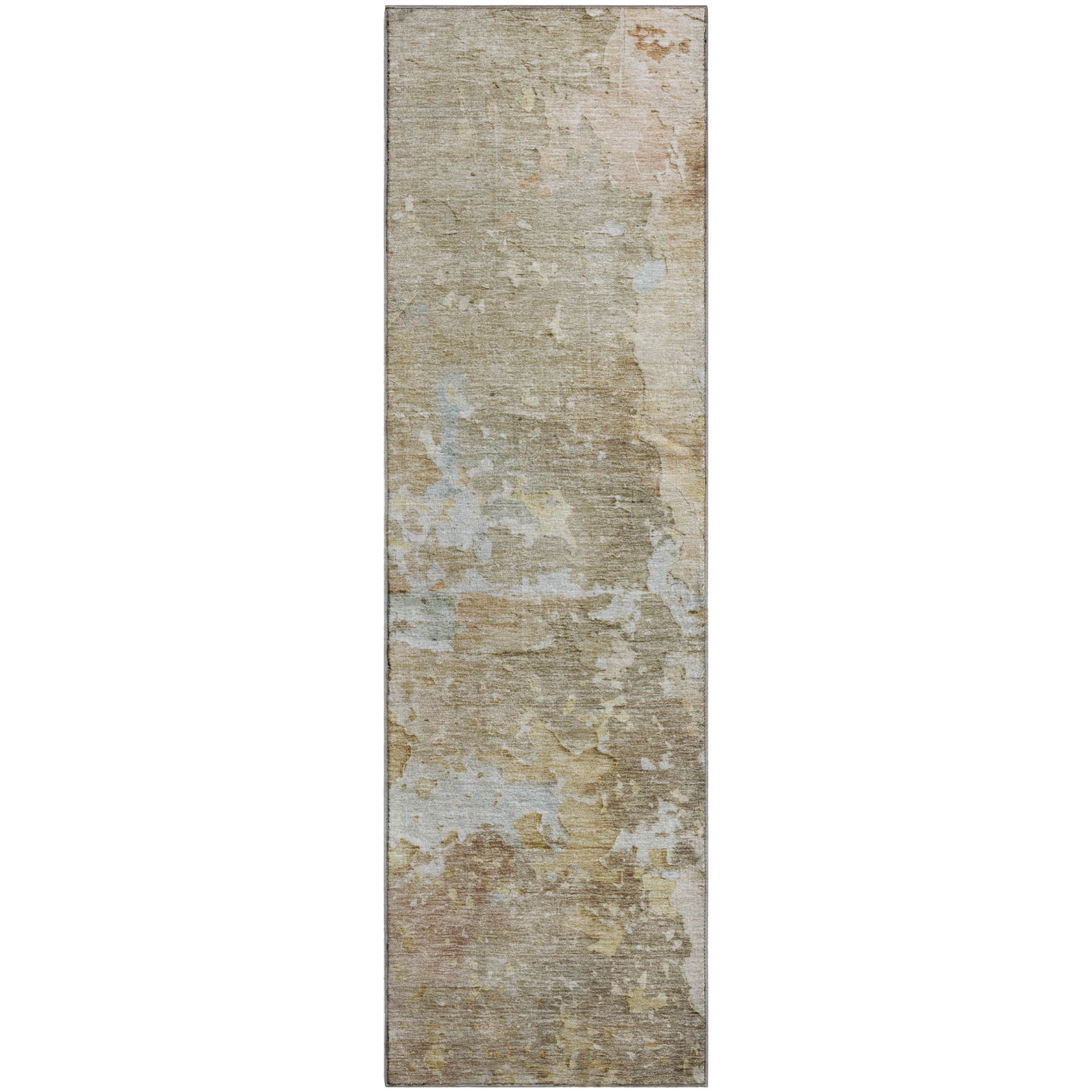 Havana Machine Washable Transitional Khaki Brown Rug 2'3" x 7'6" #shape_Runner