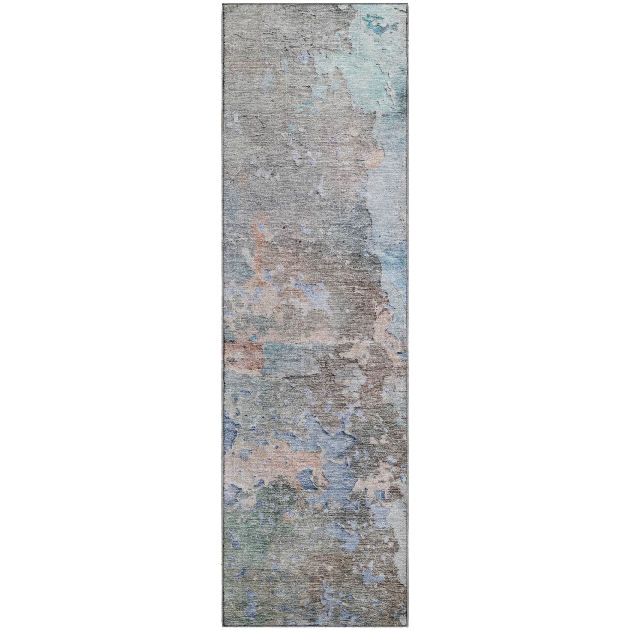 Havana Machine Washable Transitional Taupe Brown Rug 2'3" x 7'6" #shape_Runner