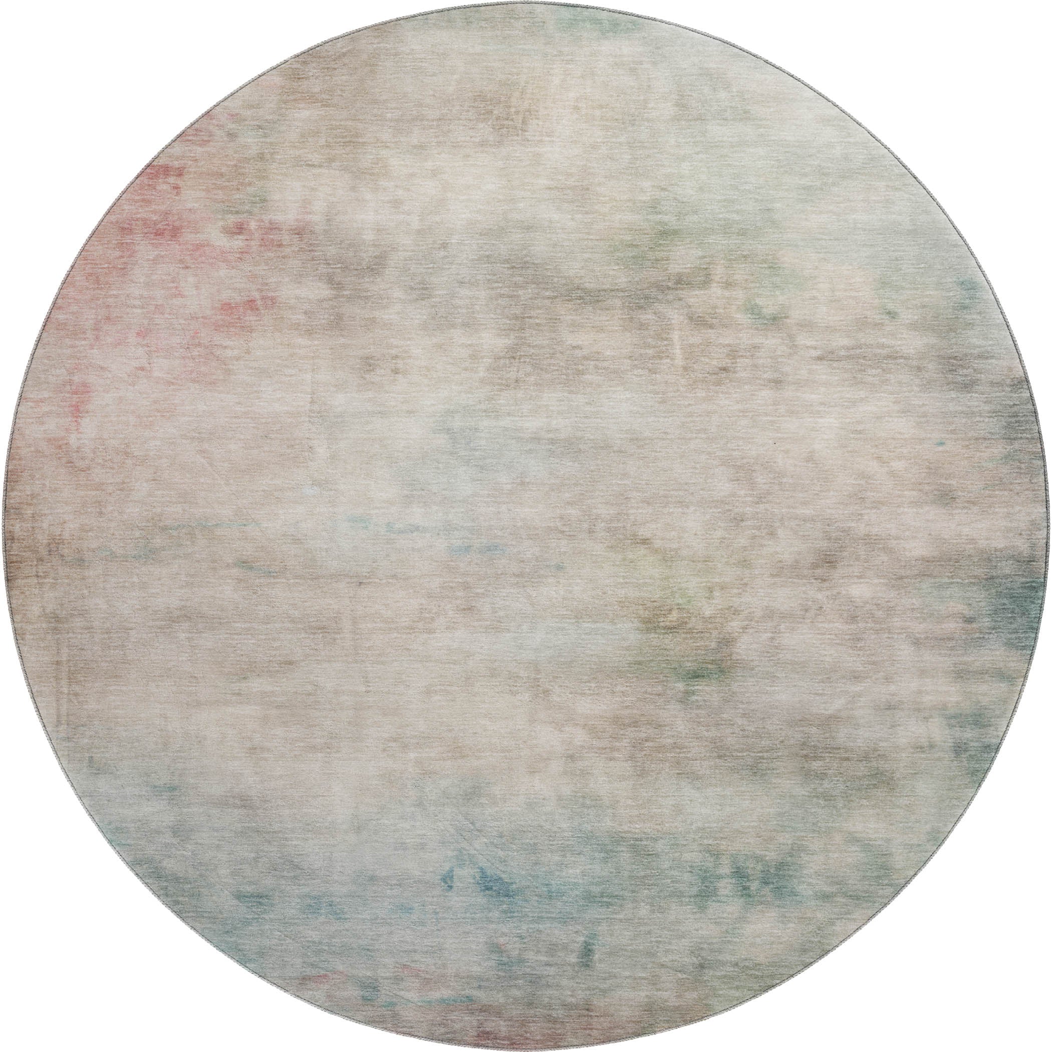 Bern Machine Washable Transitional Taupe Brown Rug 8' x 8' #shape_Round