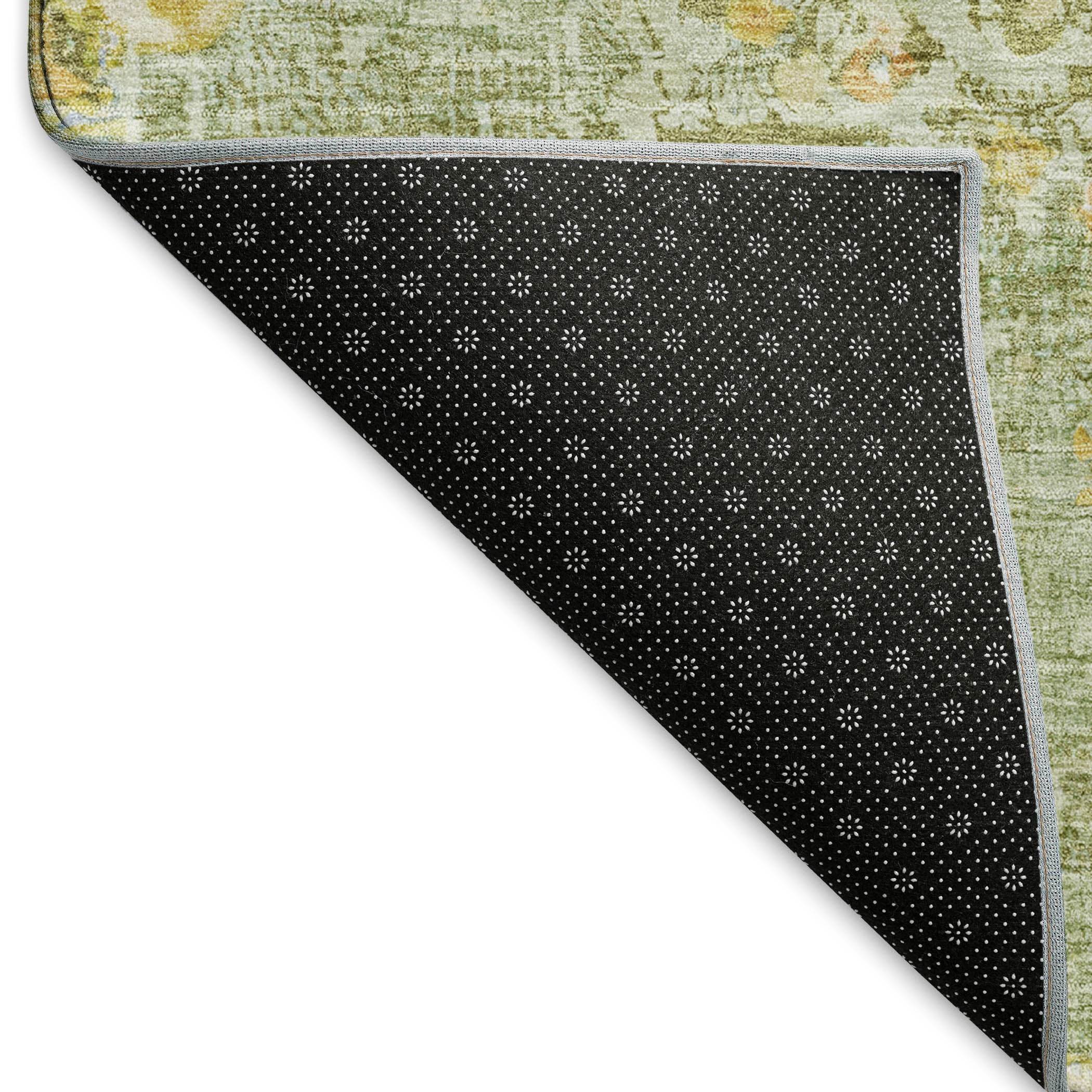 Sarajevo Machine Washable Traditional Aloe Green Rug 1'8" x 2'6" #shape_Rectangle