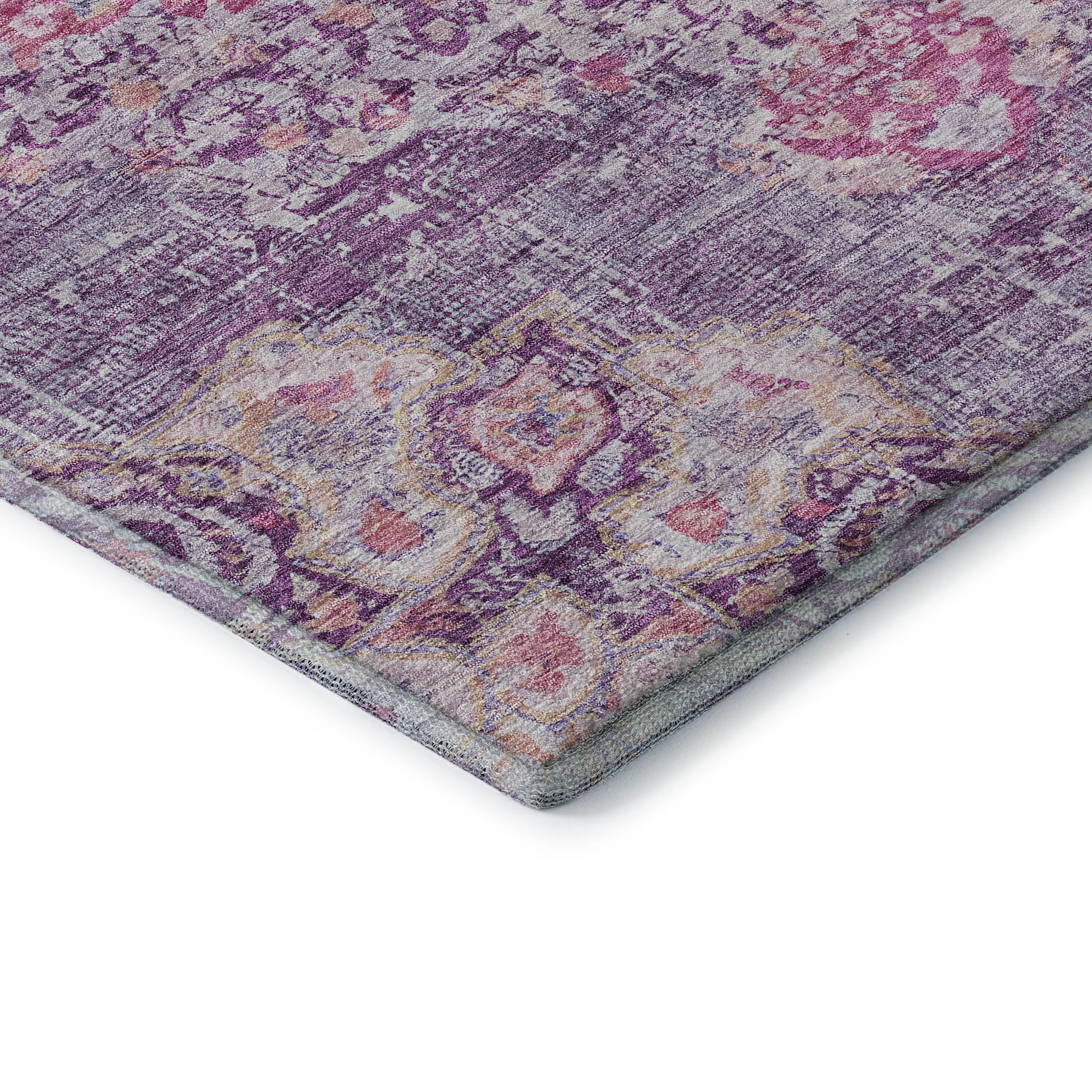 Sarajevo Machine Washable Traditional Purple Rug 1'8" x 2'6" #shape_Rectangle