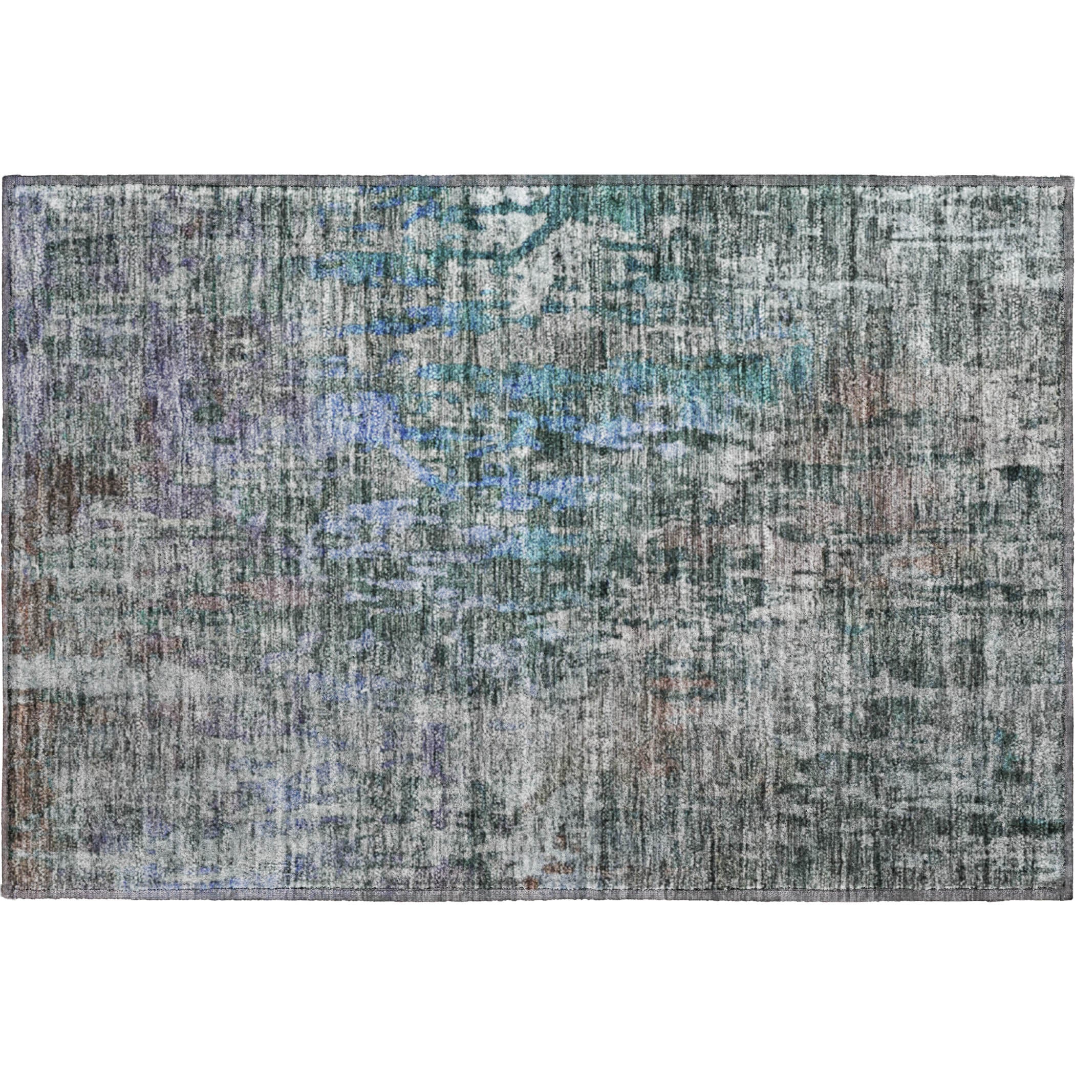 Prague Machine Washable Transitional Fern Green Rug 1'8" x 2'6" #shape_Rectangle