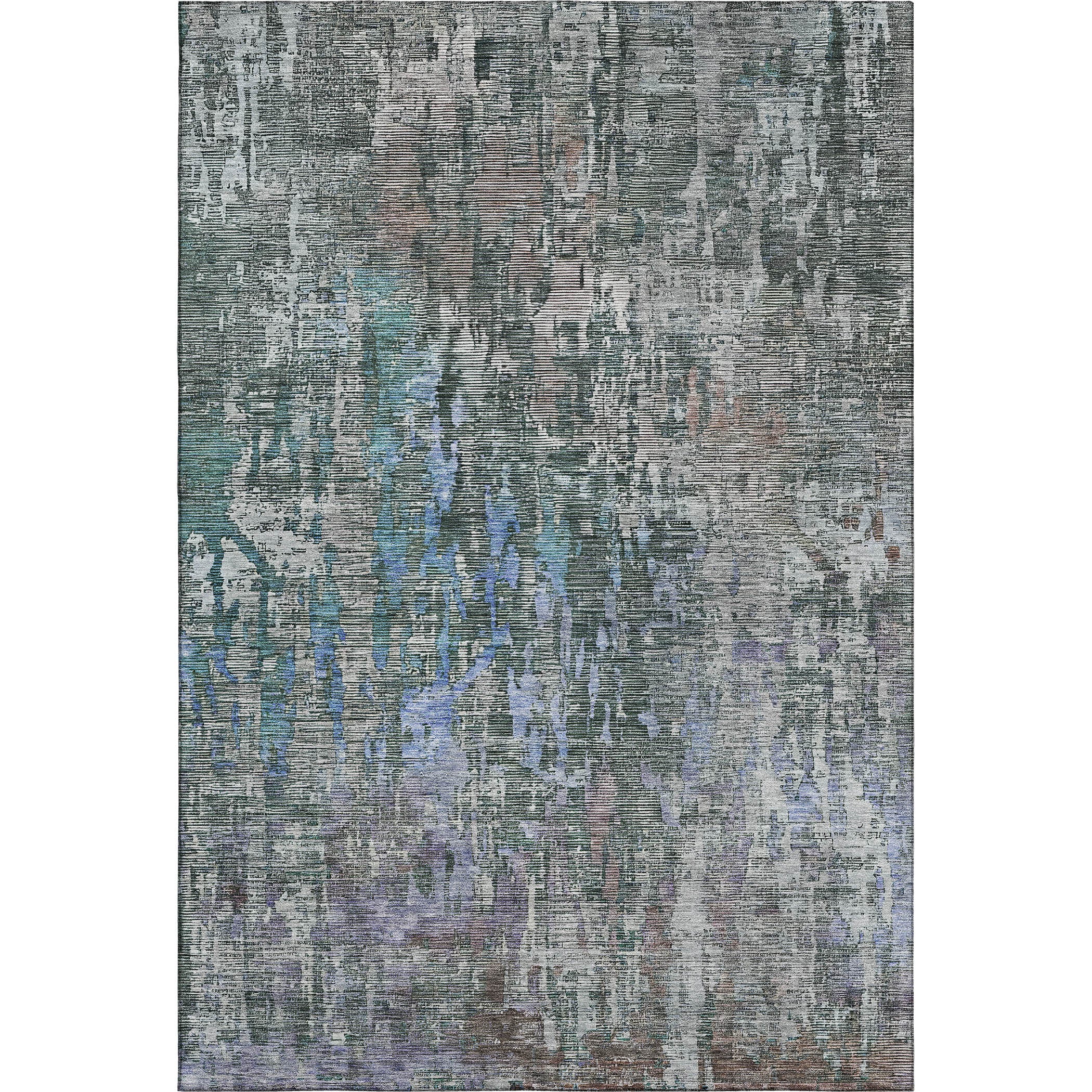 Prague Machine Washable Transitional Fern Green Rug 2'6" x 3'10" #shape_Rectangle