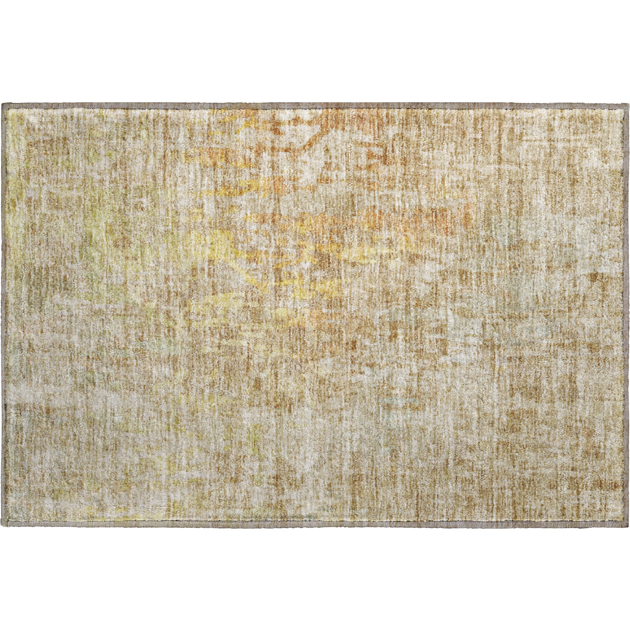 Prague Machine Washable Transitional Khaki Brown Rug 1'8" x 2'6" #shape_Rectangle