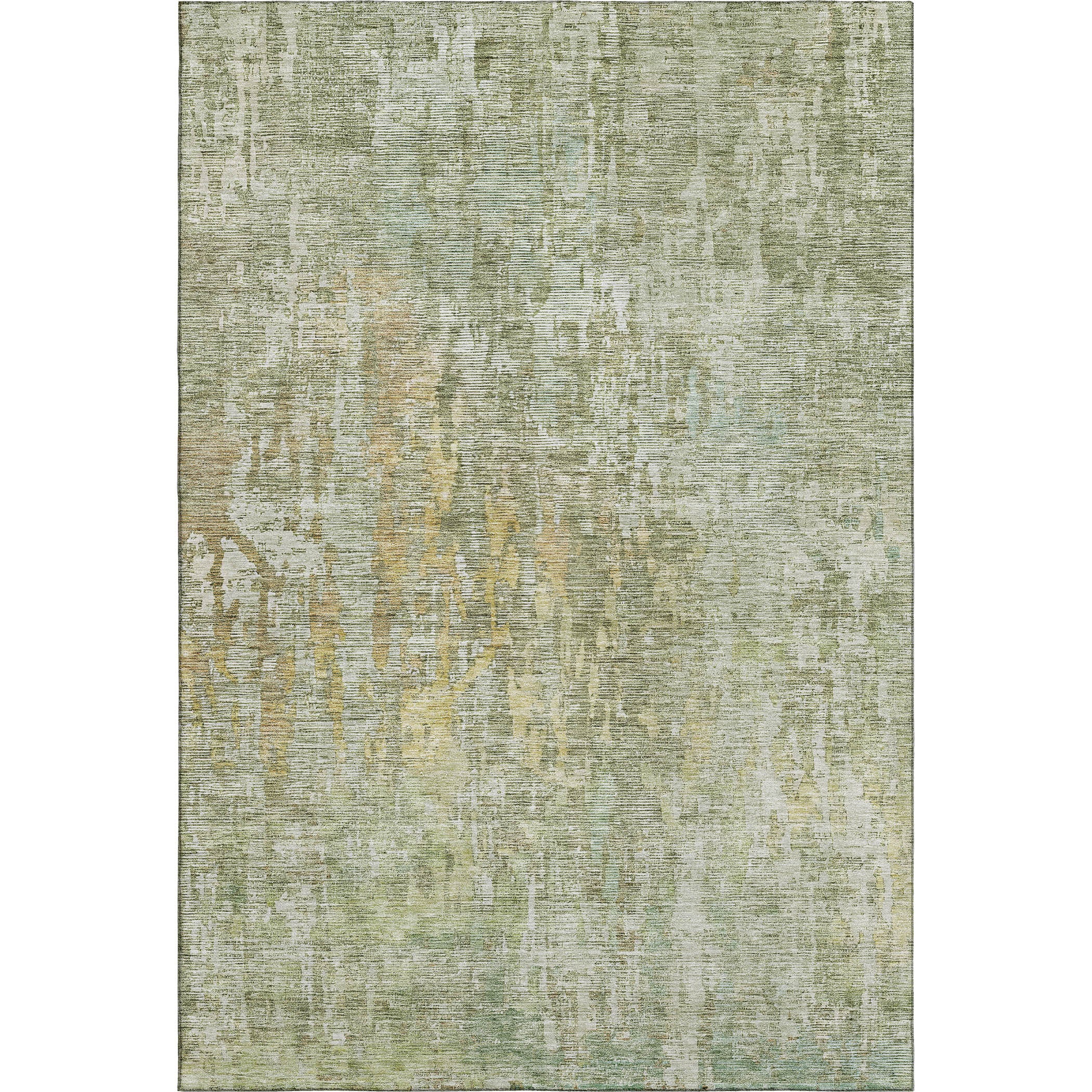 Prague Machine Washable Transitional Sage Green Rug 2'6" x 3'10" #shape_Rectangle