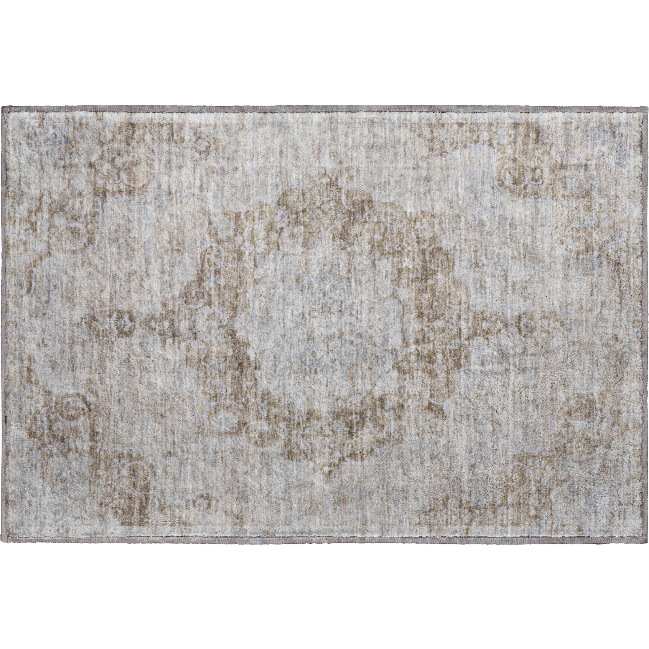 Baku Machine Washable Traditional Chocolate Brown Rug 1'8" x 2'6" #shape_Rectangle