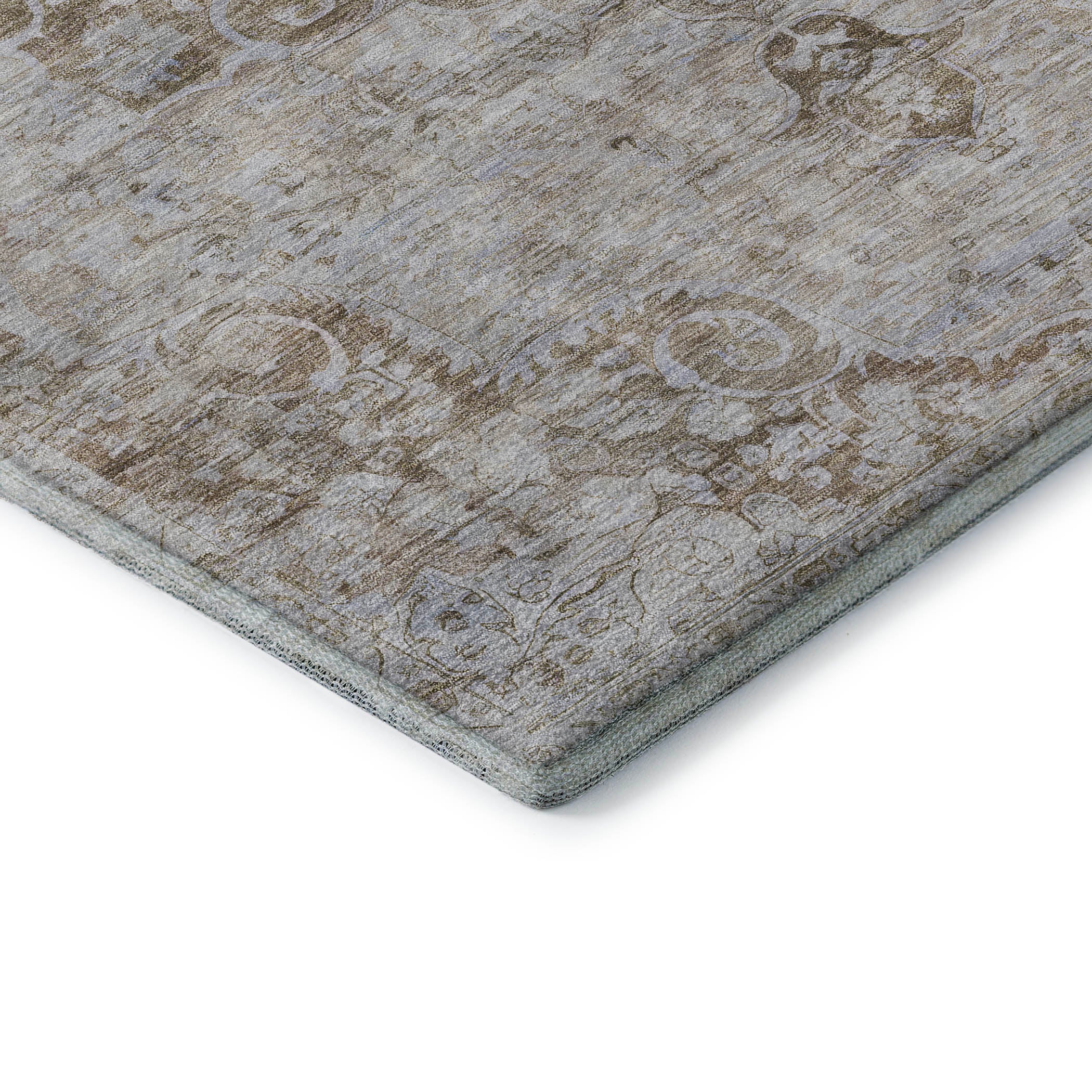 Baku Machine Washable Traditional Chocolate Brown Rug 1'8" x 2'6" #shape_Rectangle
