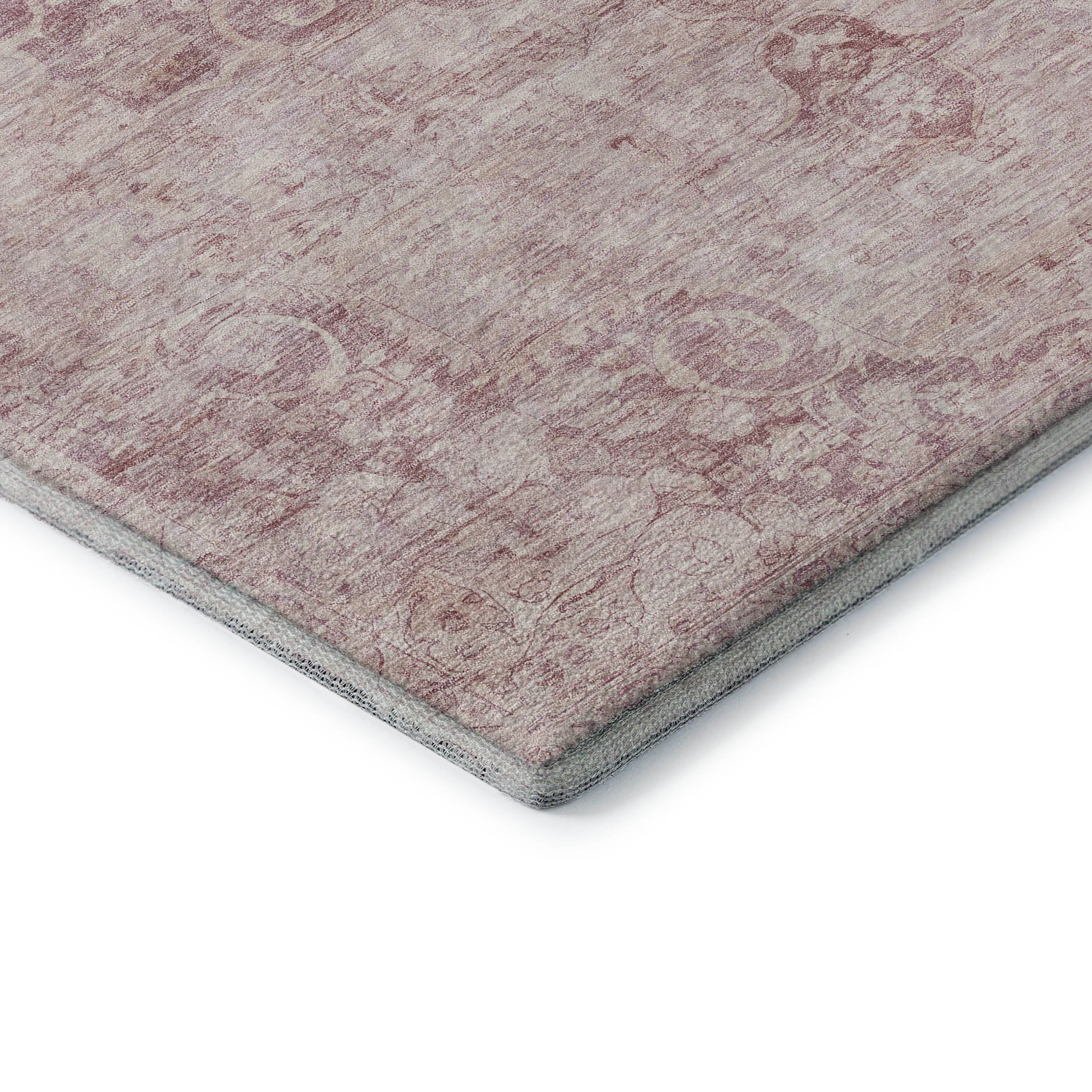 Baku Machine Washable Traditional Pink Rug 1'8" x 2'6" #shape_Rectangle