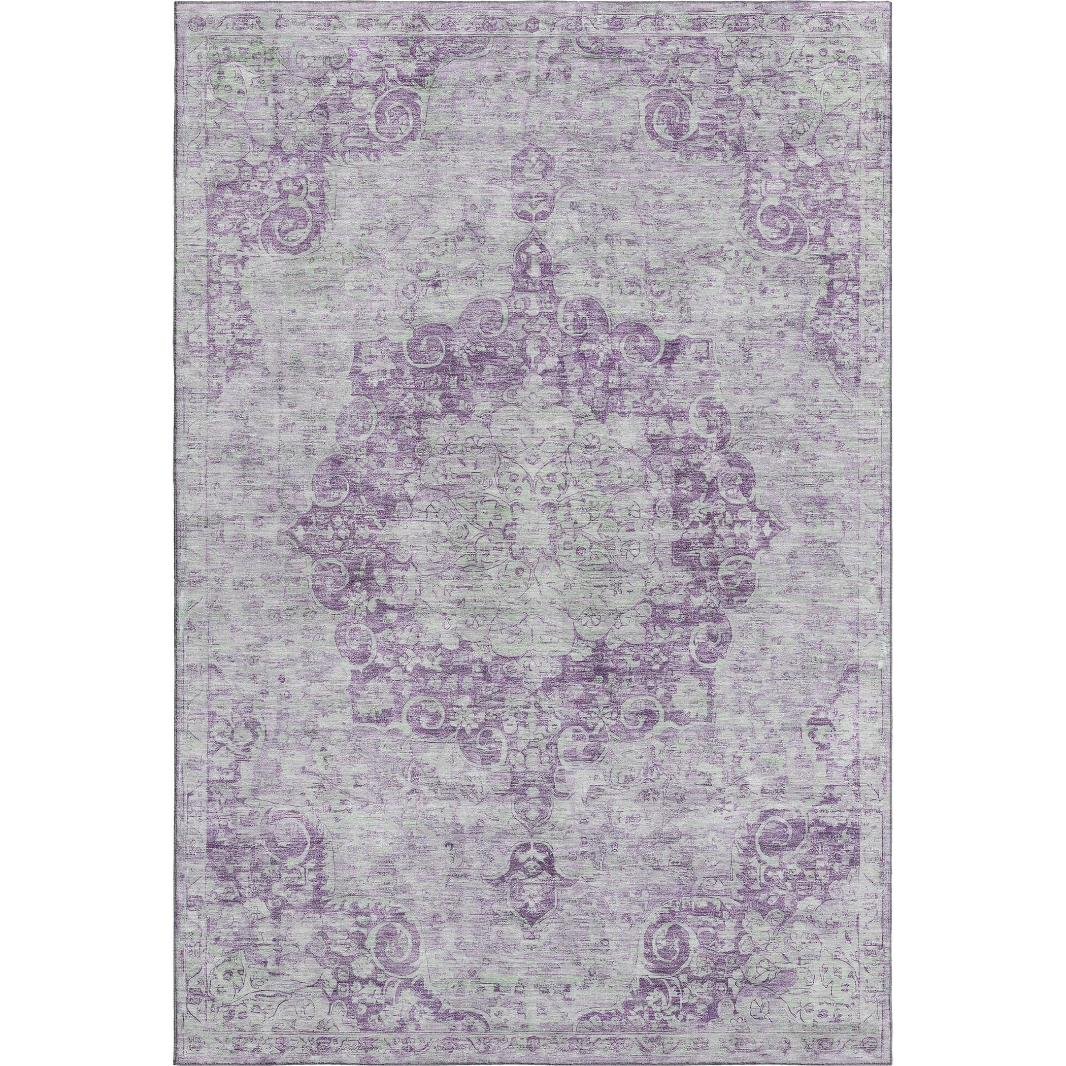 Baku Machine Washable Traditional Purple Rug 2'6" x 3'10" #shape_Rectangle