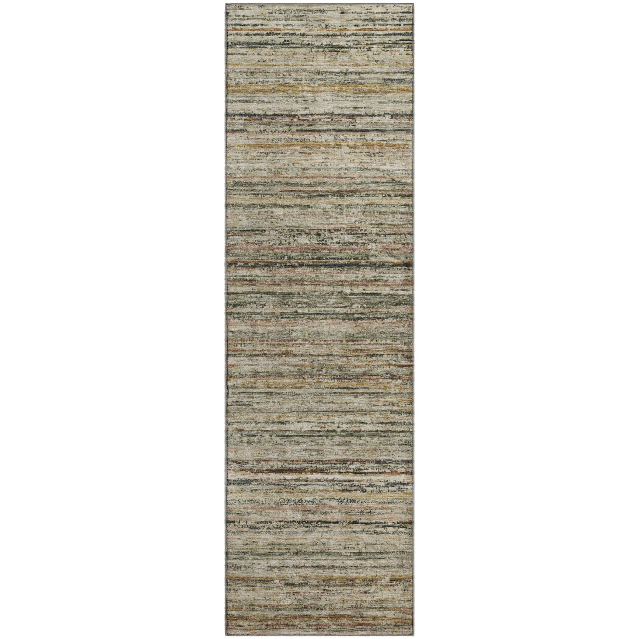 Oslo Machine Washable Transitional Beige Brown Rug 2'3" x 7'6" #shape_Runner