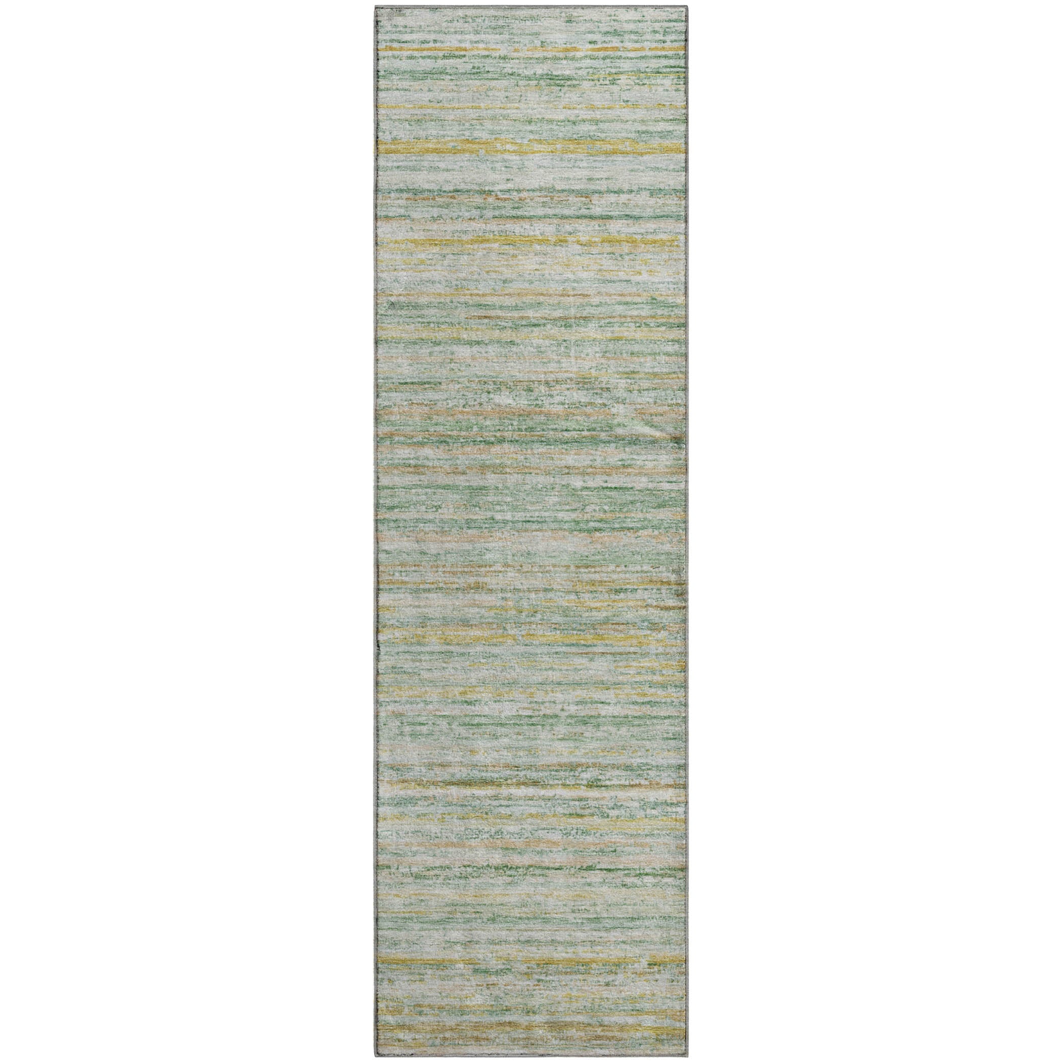 Oslo Machine Washable Transitional Mint Green Rug 2'3" x 7'6" #shape_Runner