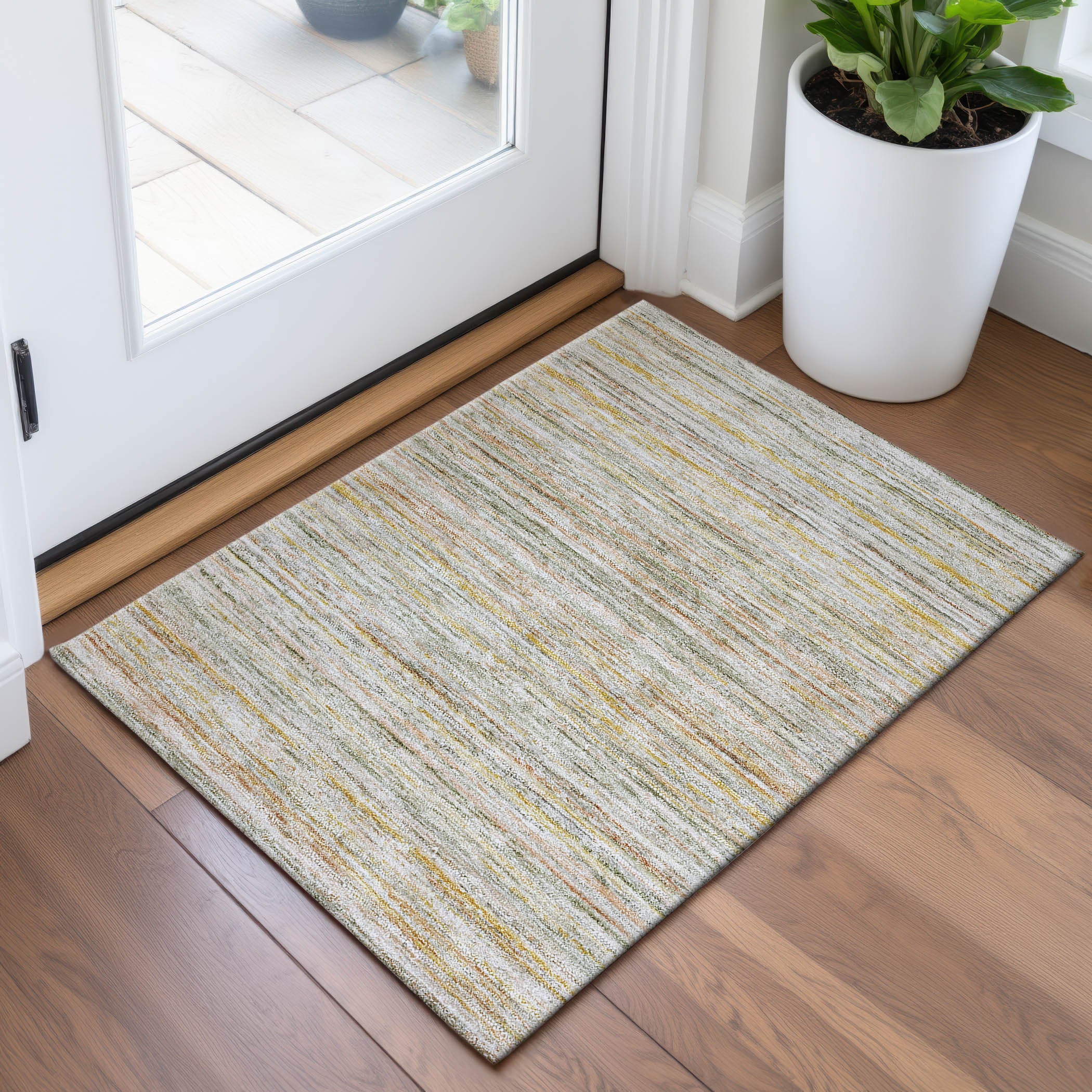 Oslo Machine Washable Transitional Sage Green Rug 1'8" x 2'6" #shape_Rectangle