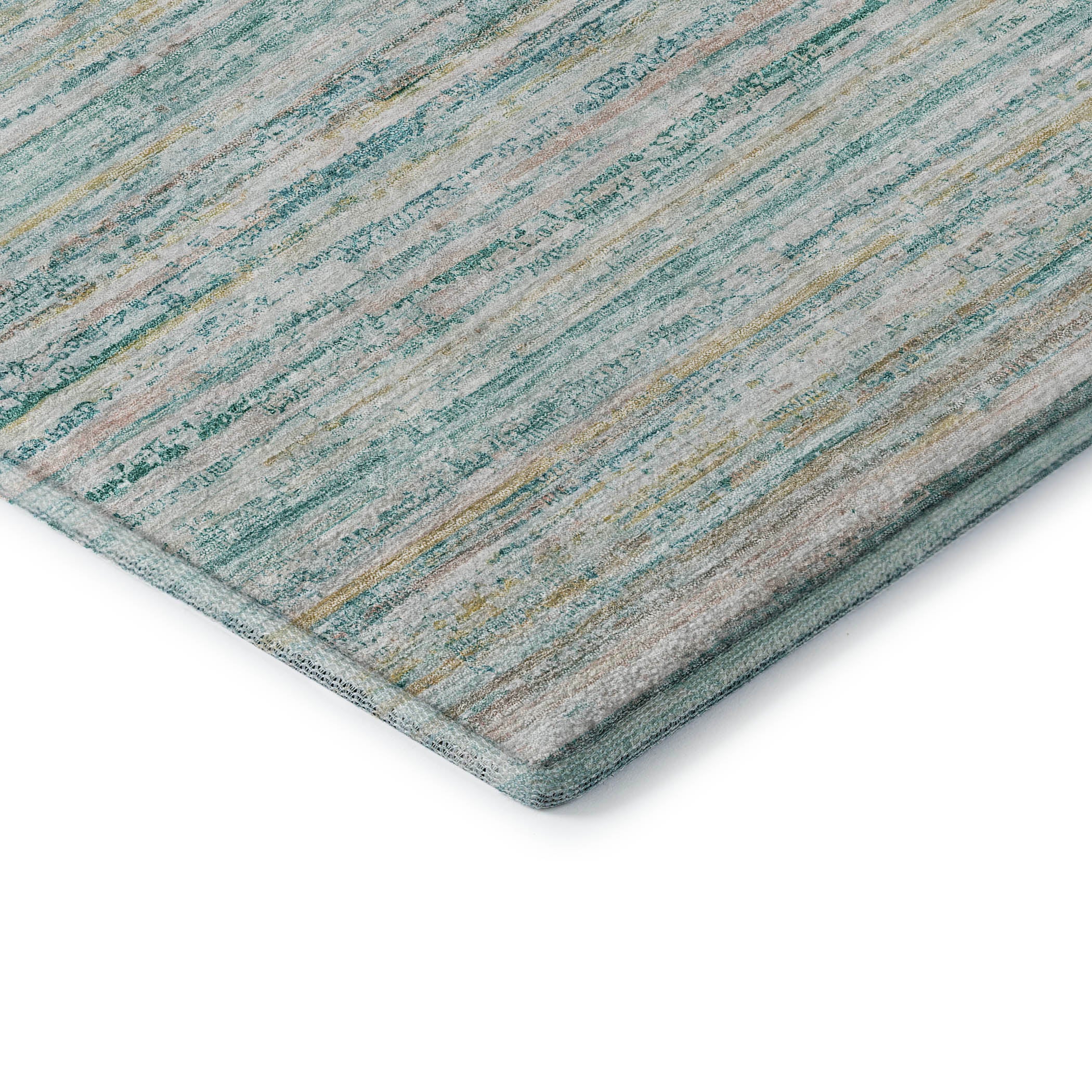 Oslo Machine Washable Transitional Teal Rug 1'8" x 2'6" #shape_Rectangle