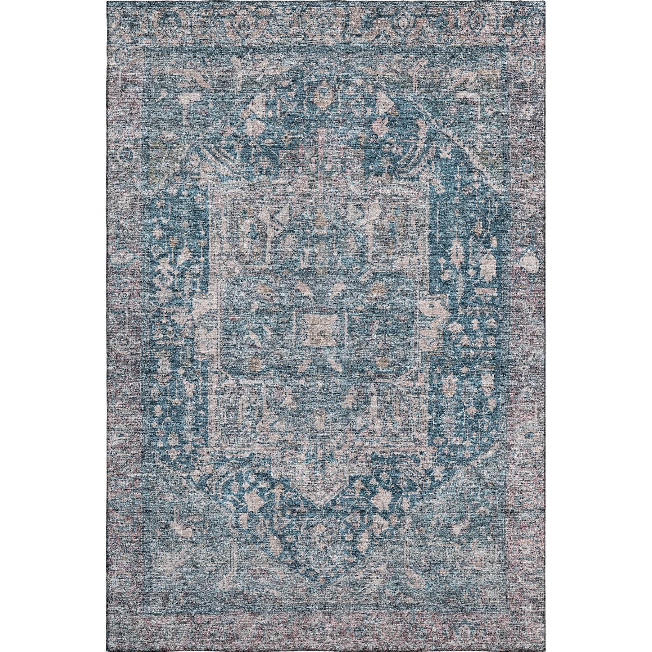 Reykjavik Machine Washable Traditional Blue Rug 2'6" x 3'10" #shape_Rectangle