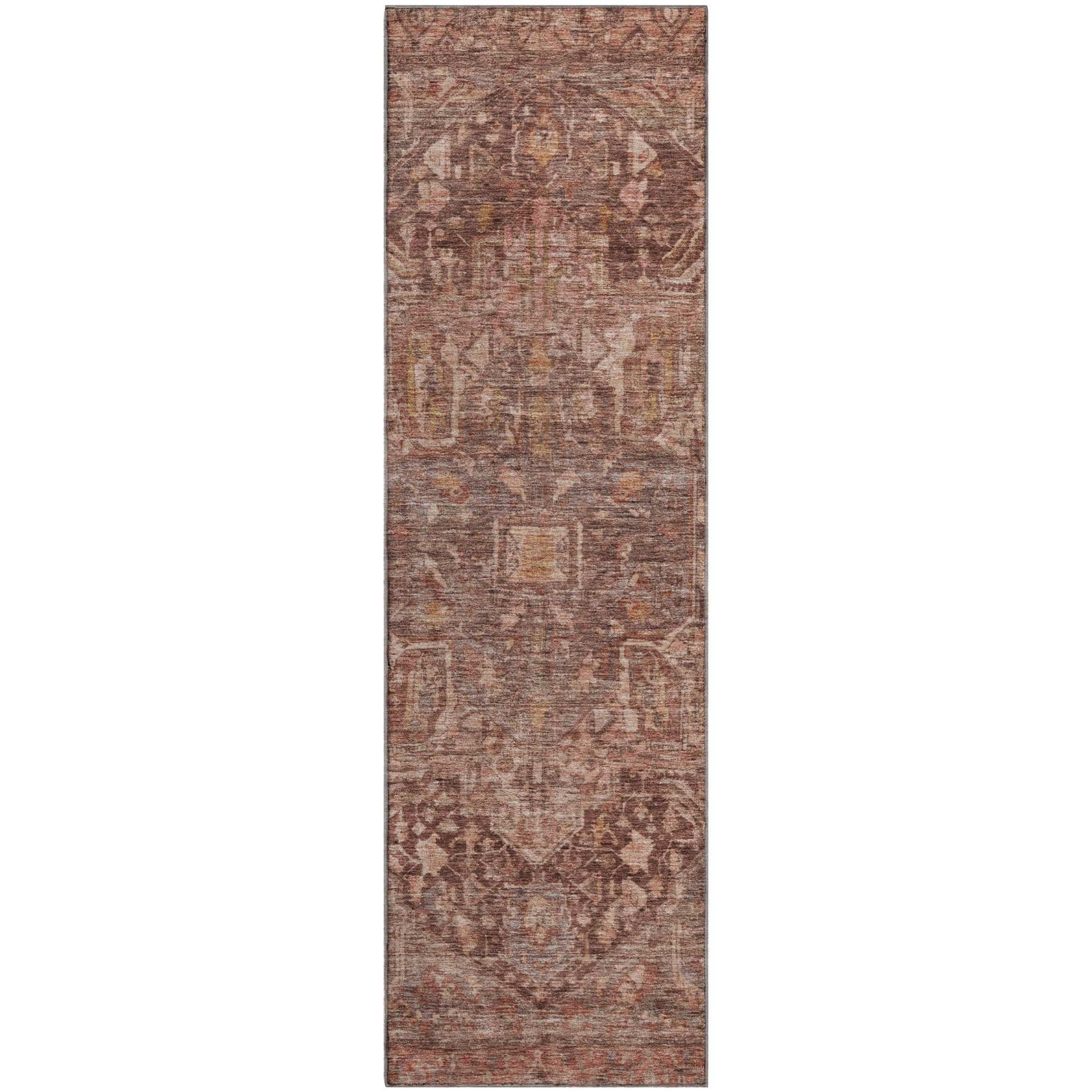 Reykjavik Machine Washable Traditional Burgundy Red Rug 2'3" x 7'6" #shape_Runner