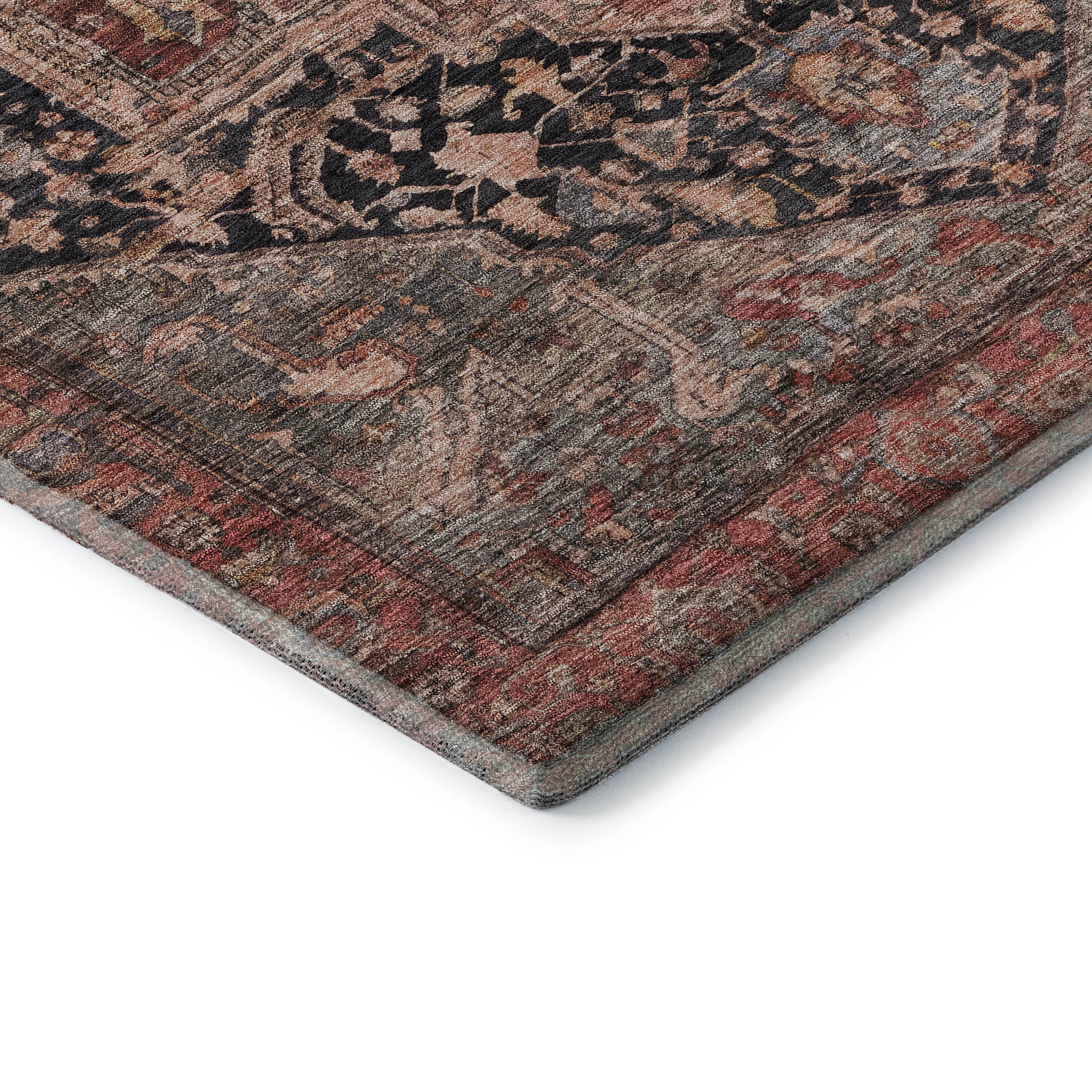 Reykjavik Machine Washable Traditional Charcoal Gray Rug 1'8" x 2'6" #shape_Rectangle