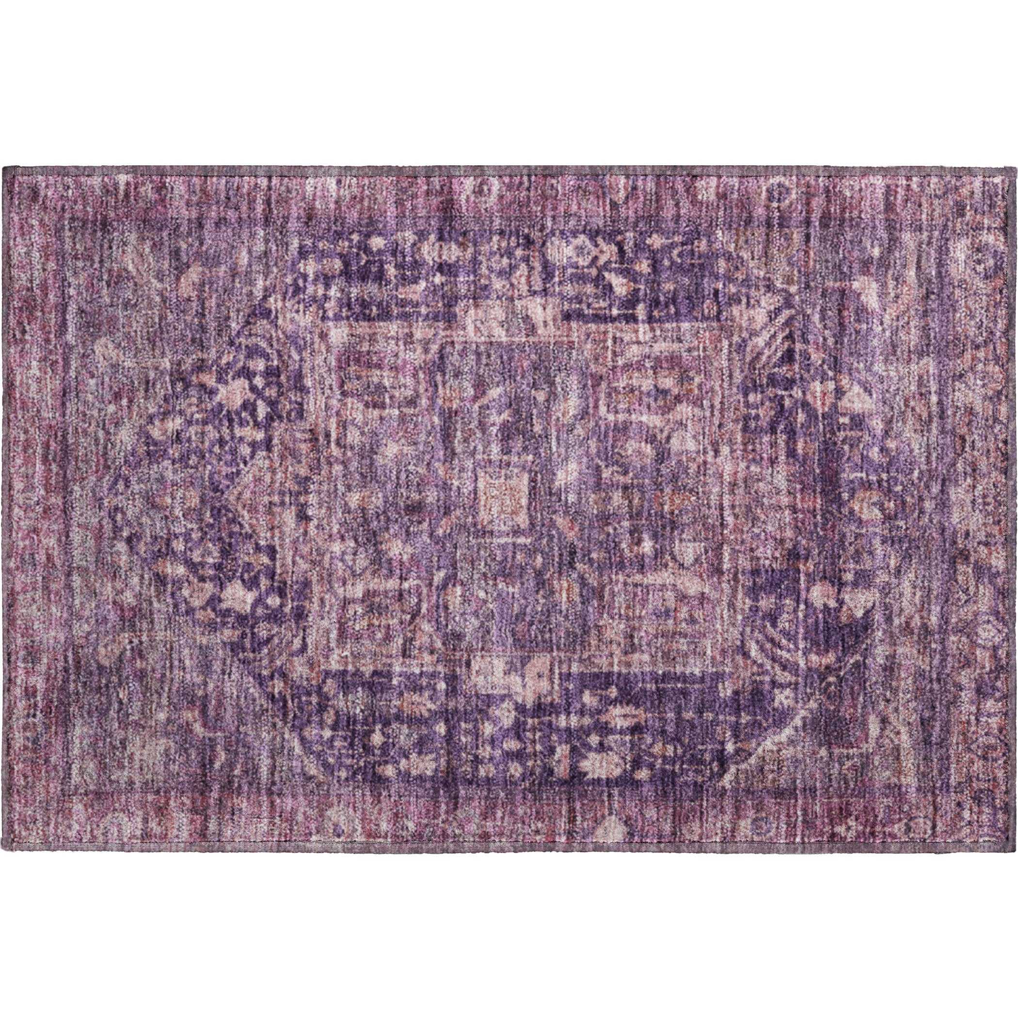 Reykjavik Machine Washable Traditional Eggplant Purple Rug 1'8" x 2'6" #shape_Rectangle
