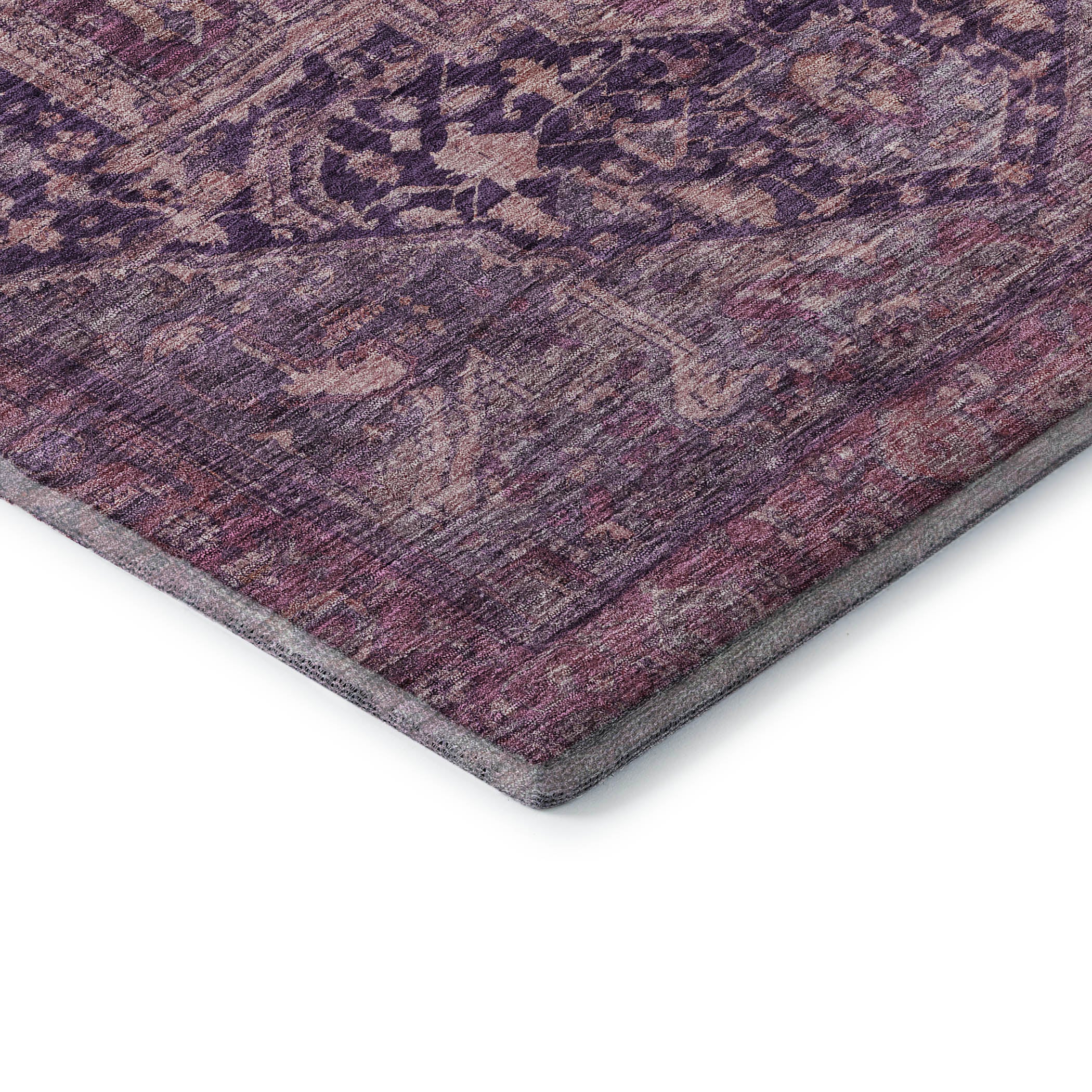Reykjavik Machine Washable Traditional Eggplant Purple Rug 1'8" x 2'6" #shape_Rectangle