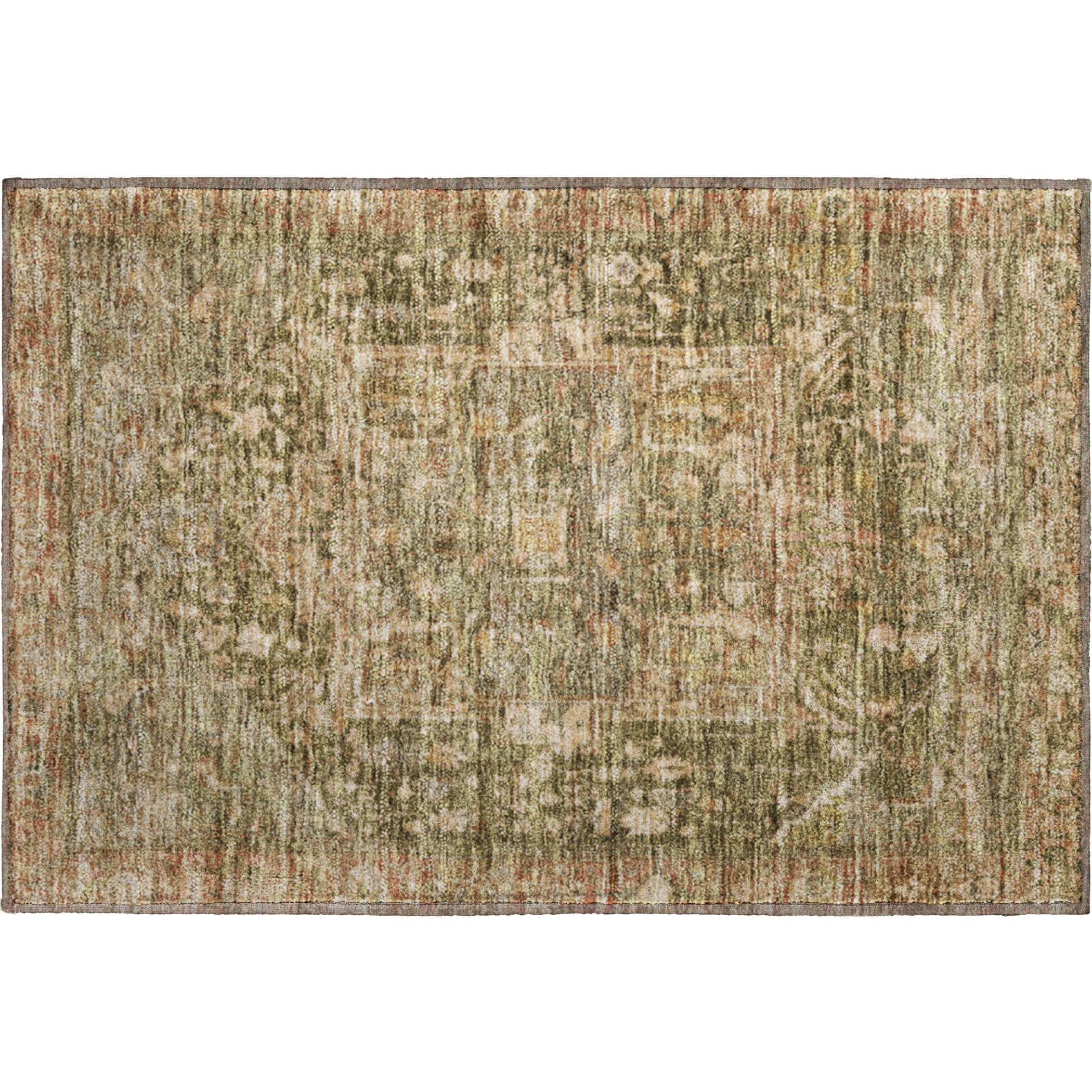 Reykjavik Machine Washable Traditional Fern Green Rug 1'8" x 2'6" #shape_Rectangle