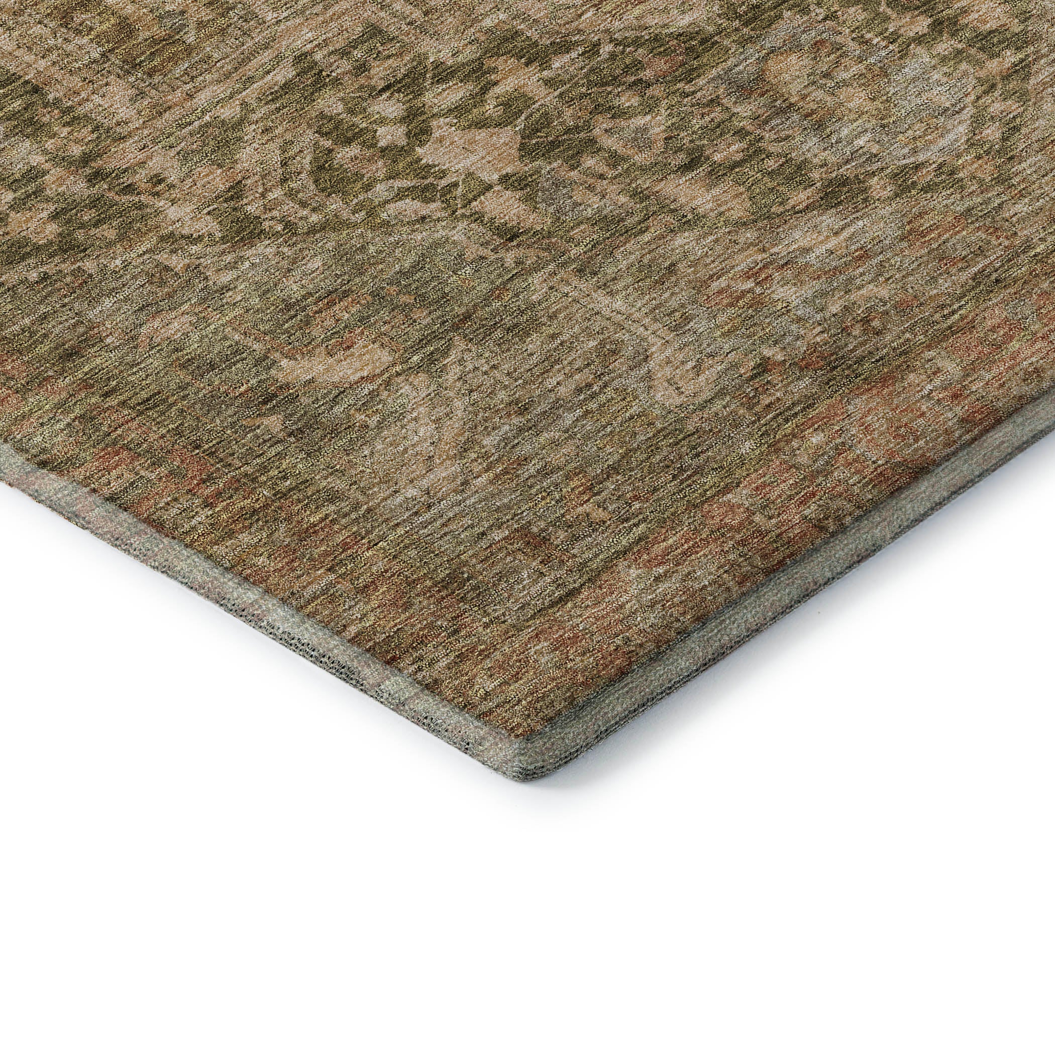 Reykjavik Machine Washable Traditional Fern Green Rug 1'8" x 2'6" #shape_Rectangle