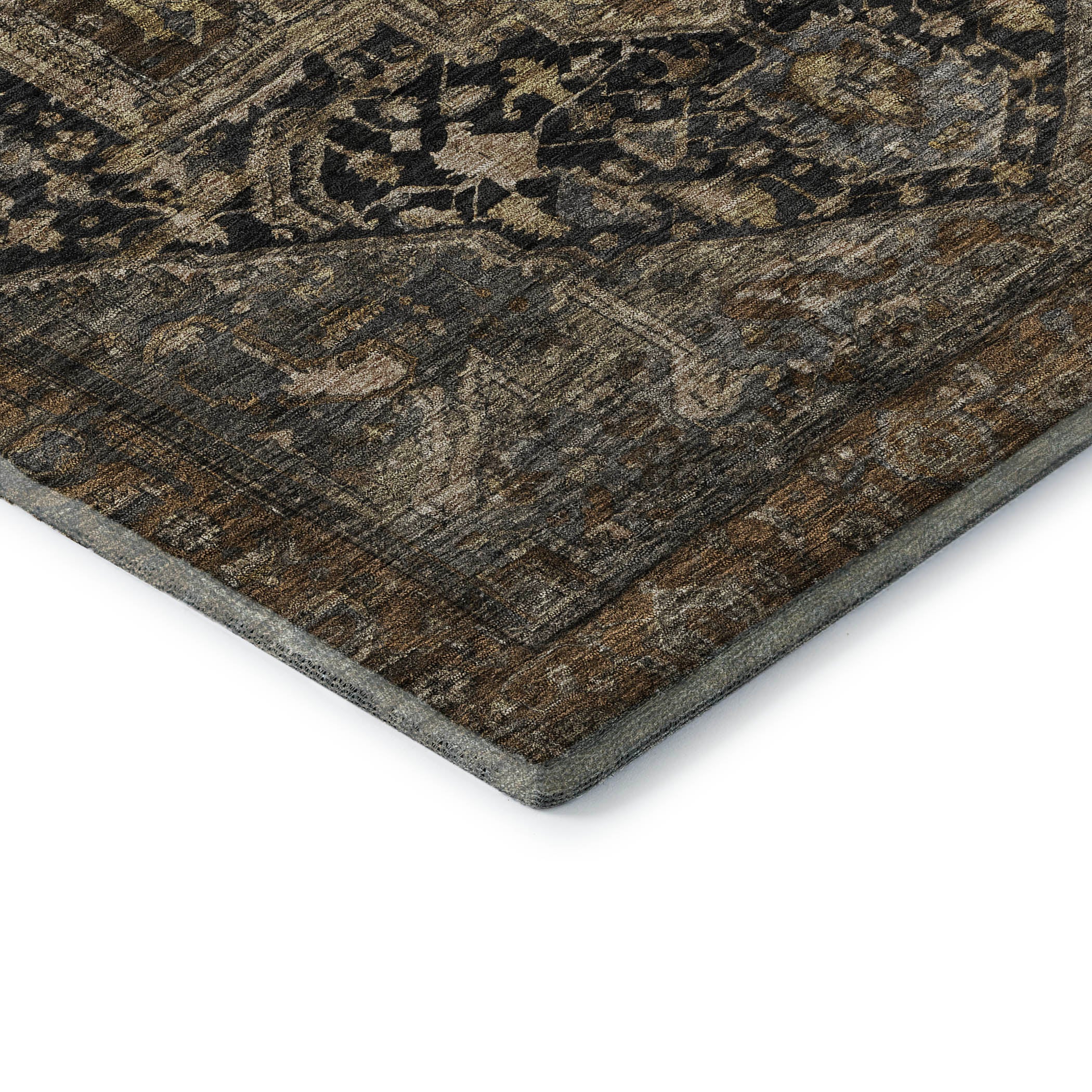 Reykjavik Machine Washable Traditional Fudge Brown Rug 1'8" x 2'6" #shape_Rectangle