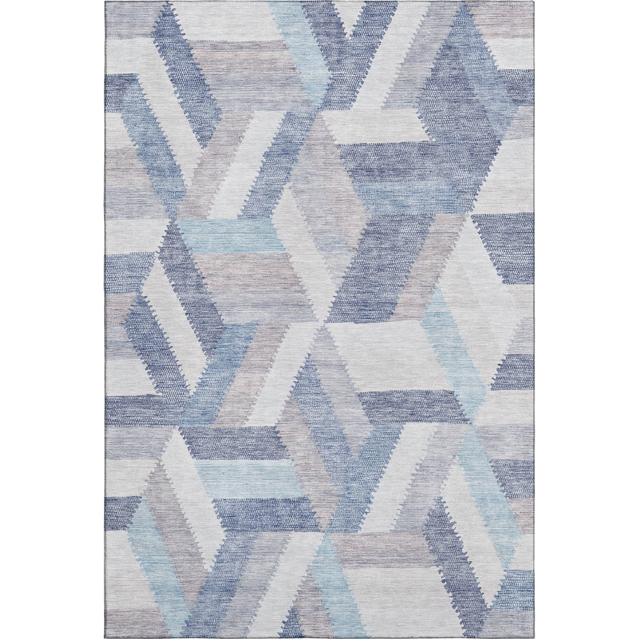Seville Machine Washable Transitional Denim Blue Rug 2'6" x 3'10" #shape_Rectangle