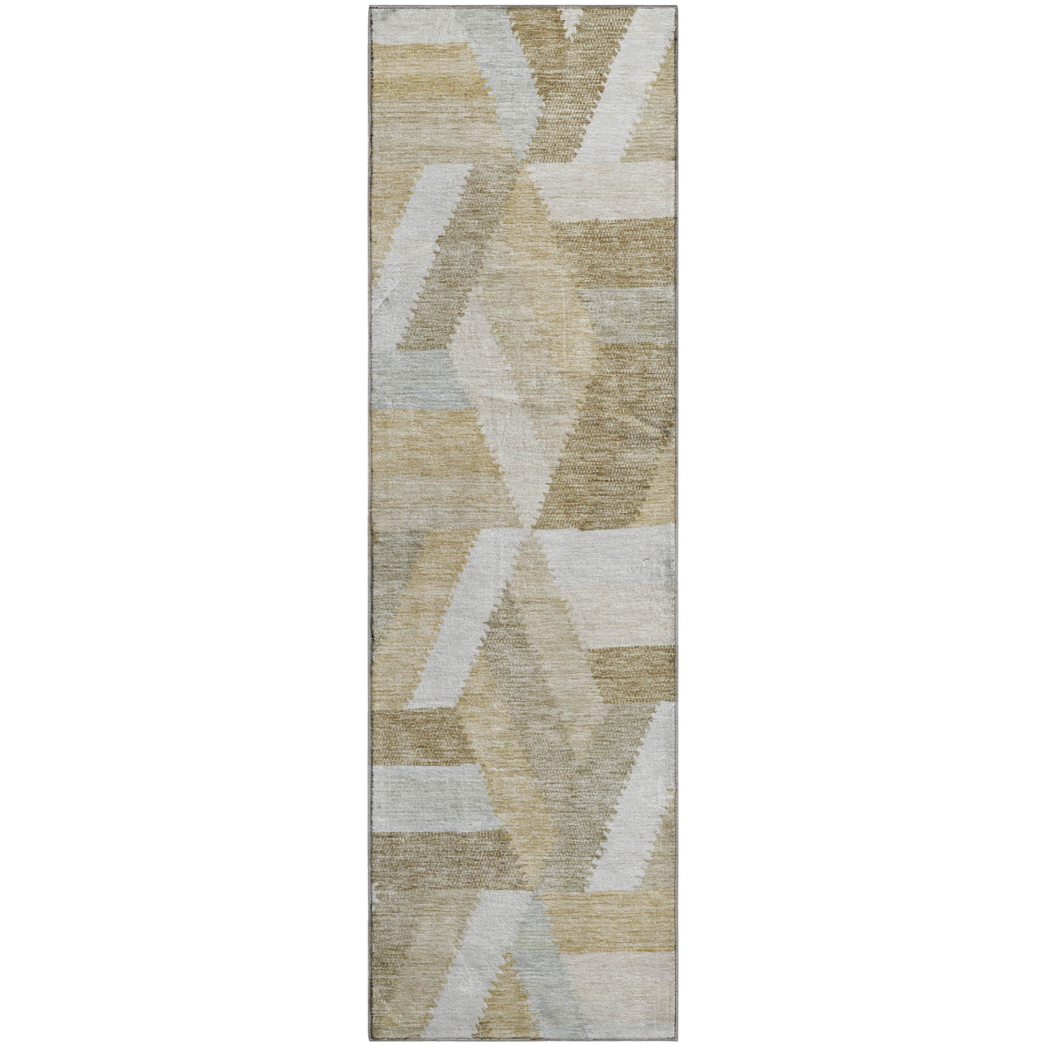 Seville Machine Washable Transitional Tan Brown Rug 2'3" x 7'6" #shape_Runner