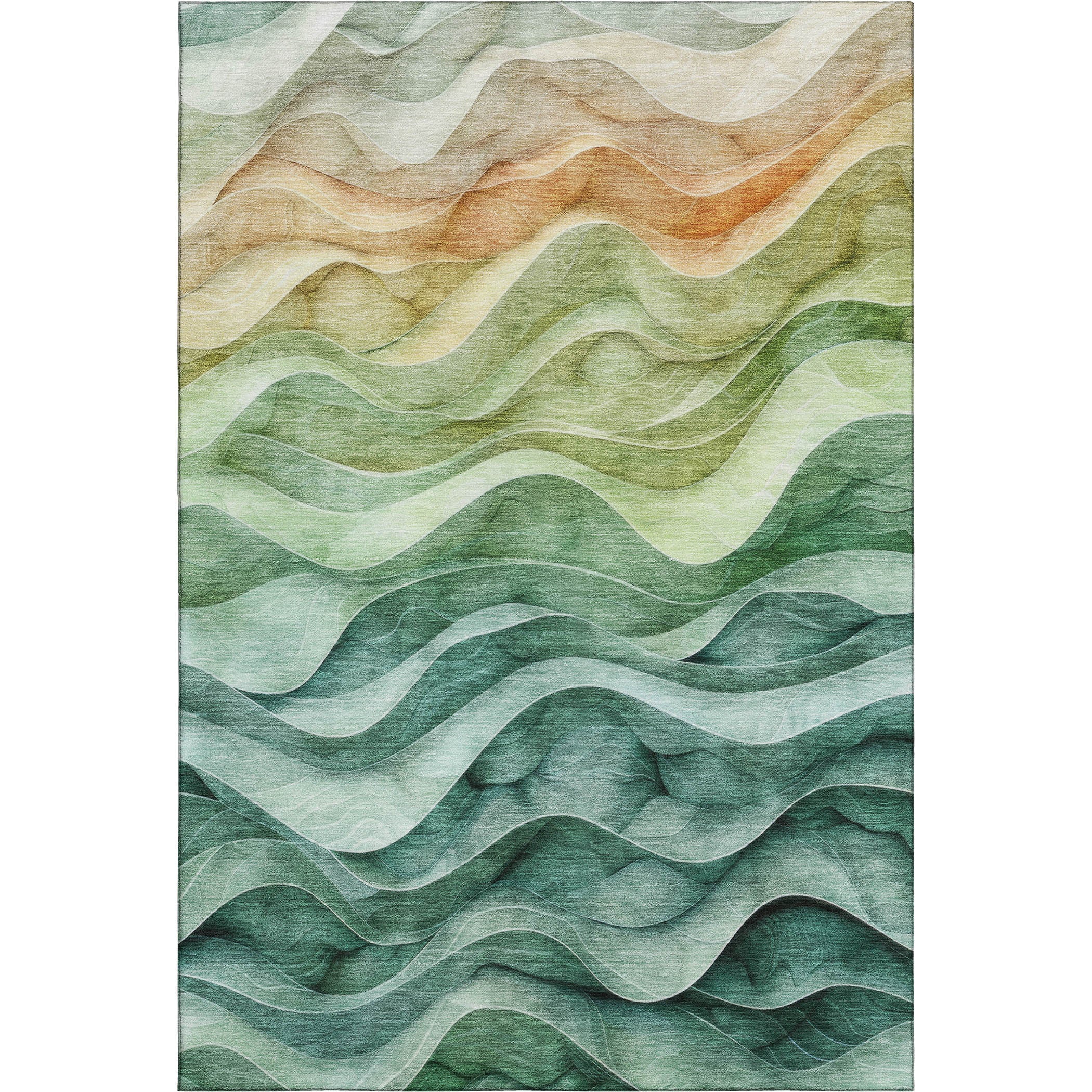 Ghent Machine Washable Transitional Teal Rug 2'6" x 3'10" #shape_Rectangle