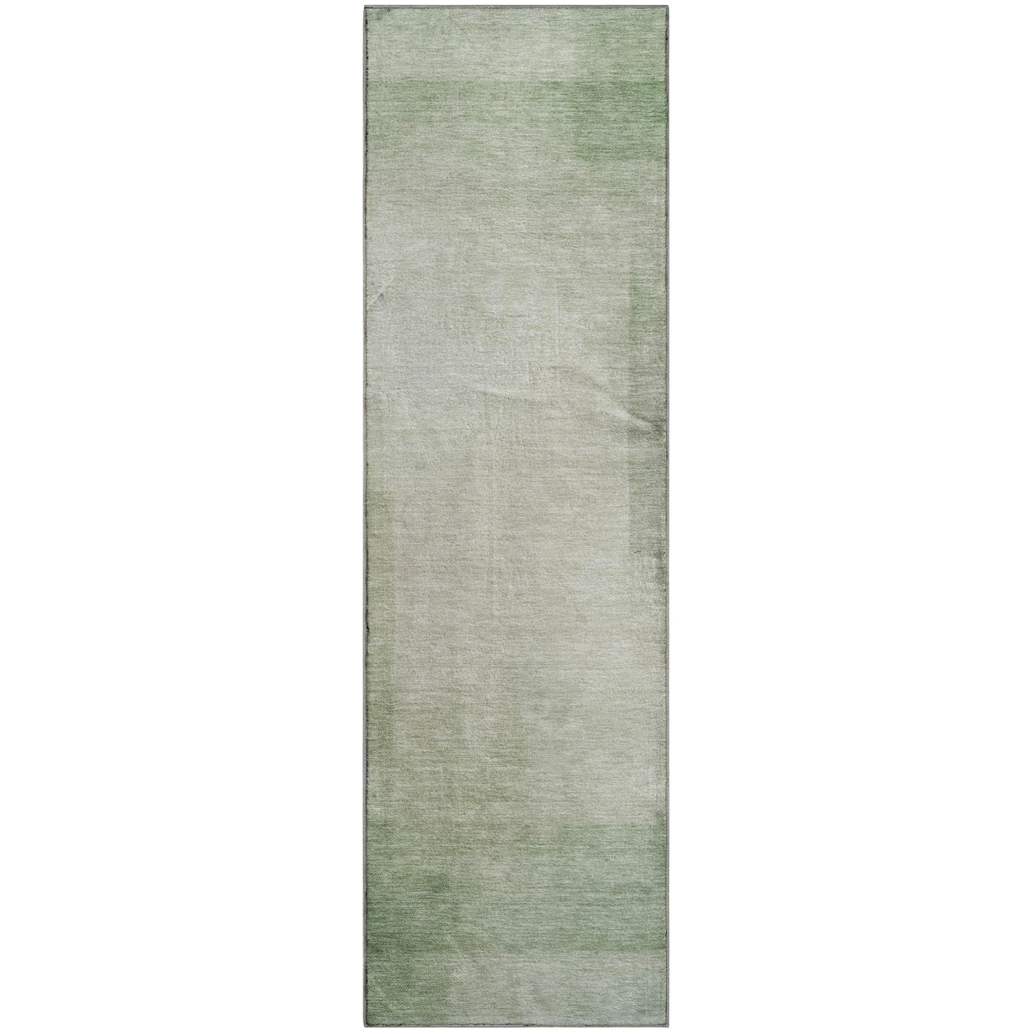 Tbilisi Machine Washable Transitional Aloe Green Rug 2'3" x 7'6" #shape_Runner