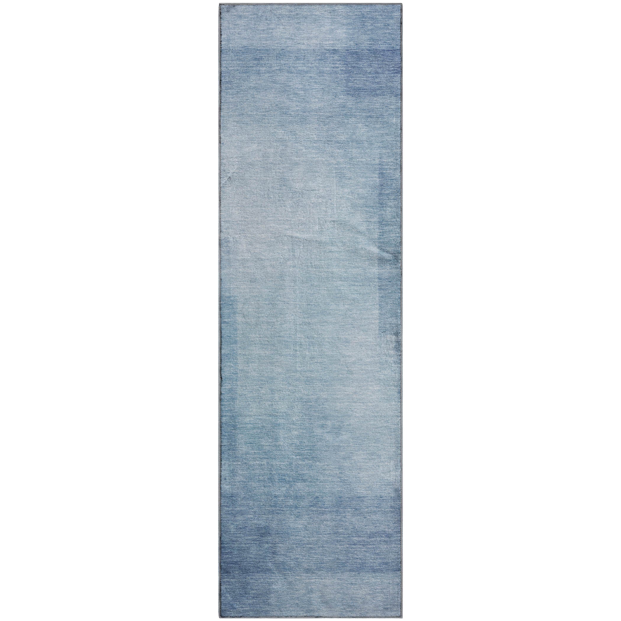 Tbilisi Machine Washable Transitional Blue Rug 2'3" x 7'6" #shape_Runner
