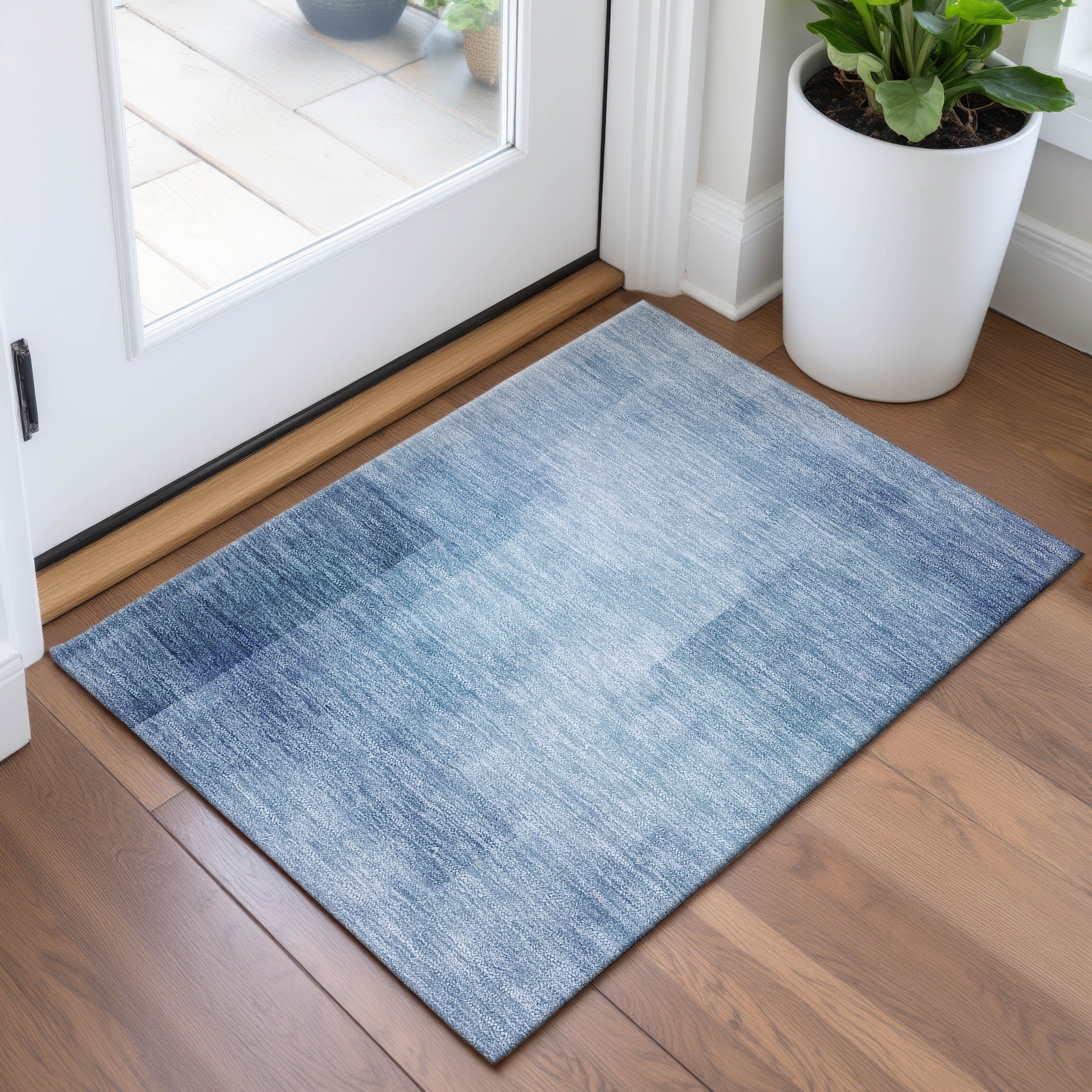 Tbilisi Machine Washable Transitional Blue Rug 1'8" x 2'6" #shape_Rectangle