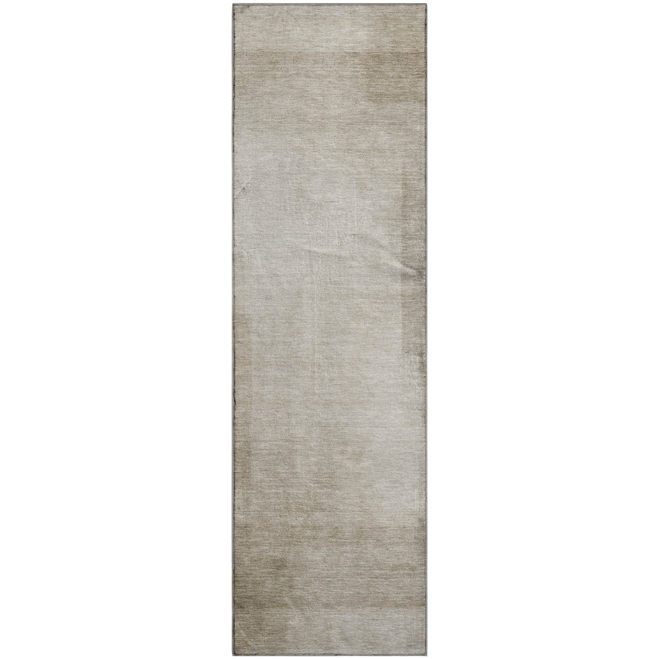 Tbilisi Machine Washable Transitional Khaki Brown Rug 2'3" x 7'6" #shape_Runner