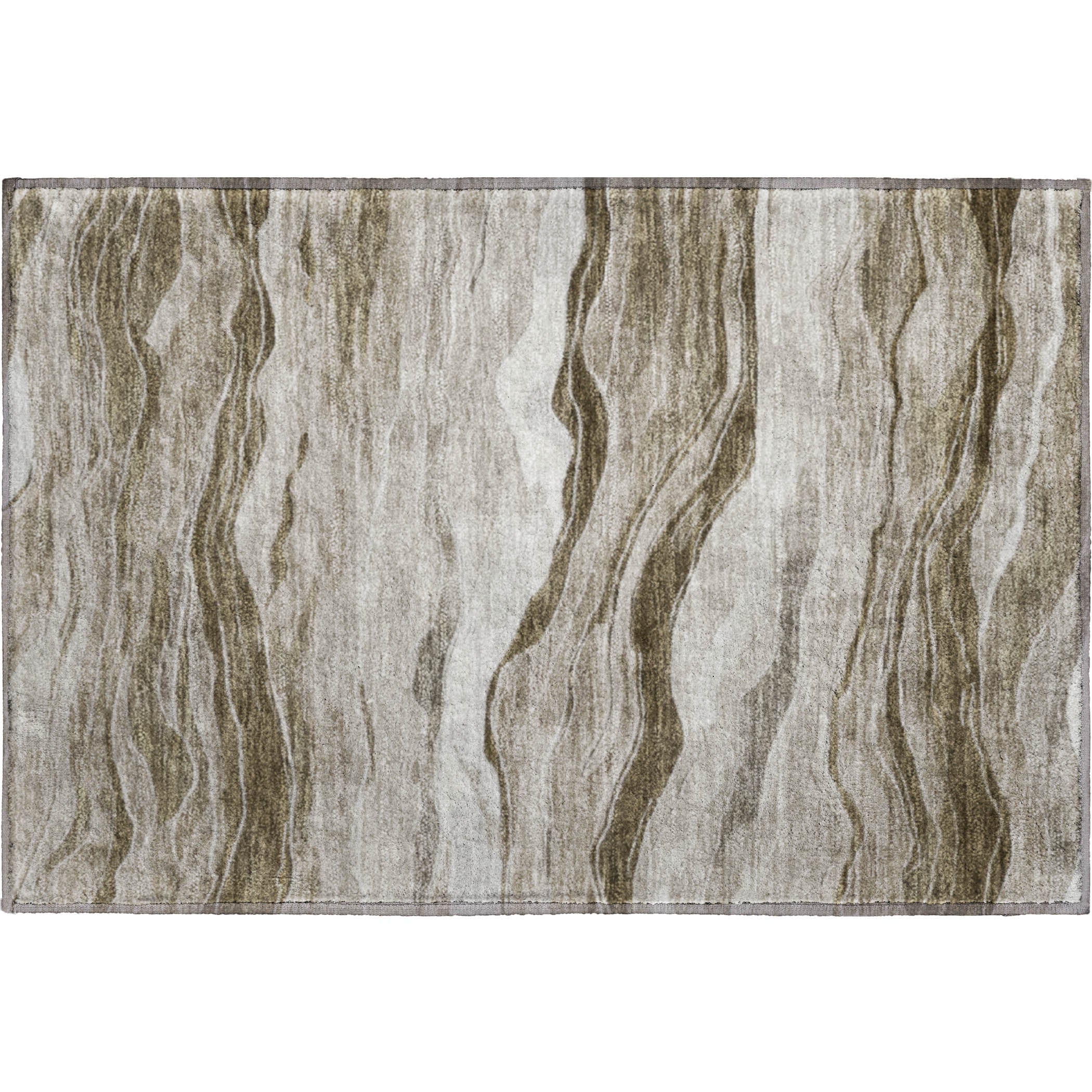 Antigua Machine Washable Transitional Brown Rug 1'8" x 2'6" #shape_Rectangle