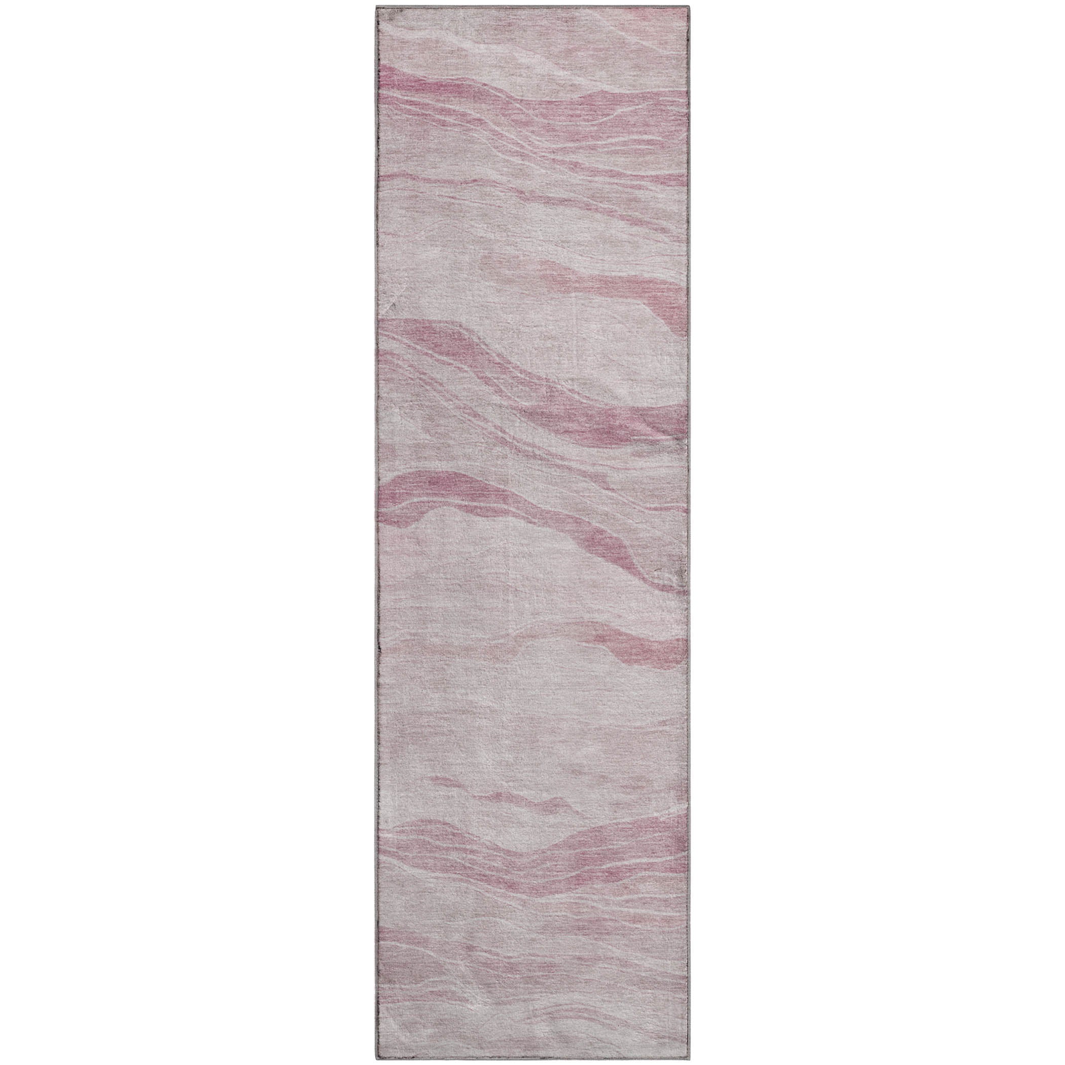 Antigua Machine Washable Transitional Pink Rug 2'3" x 7'6" #shape_Runner