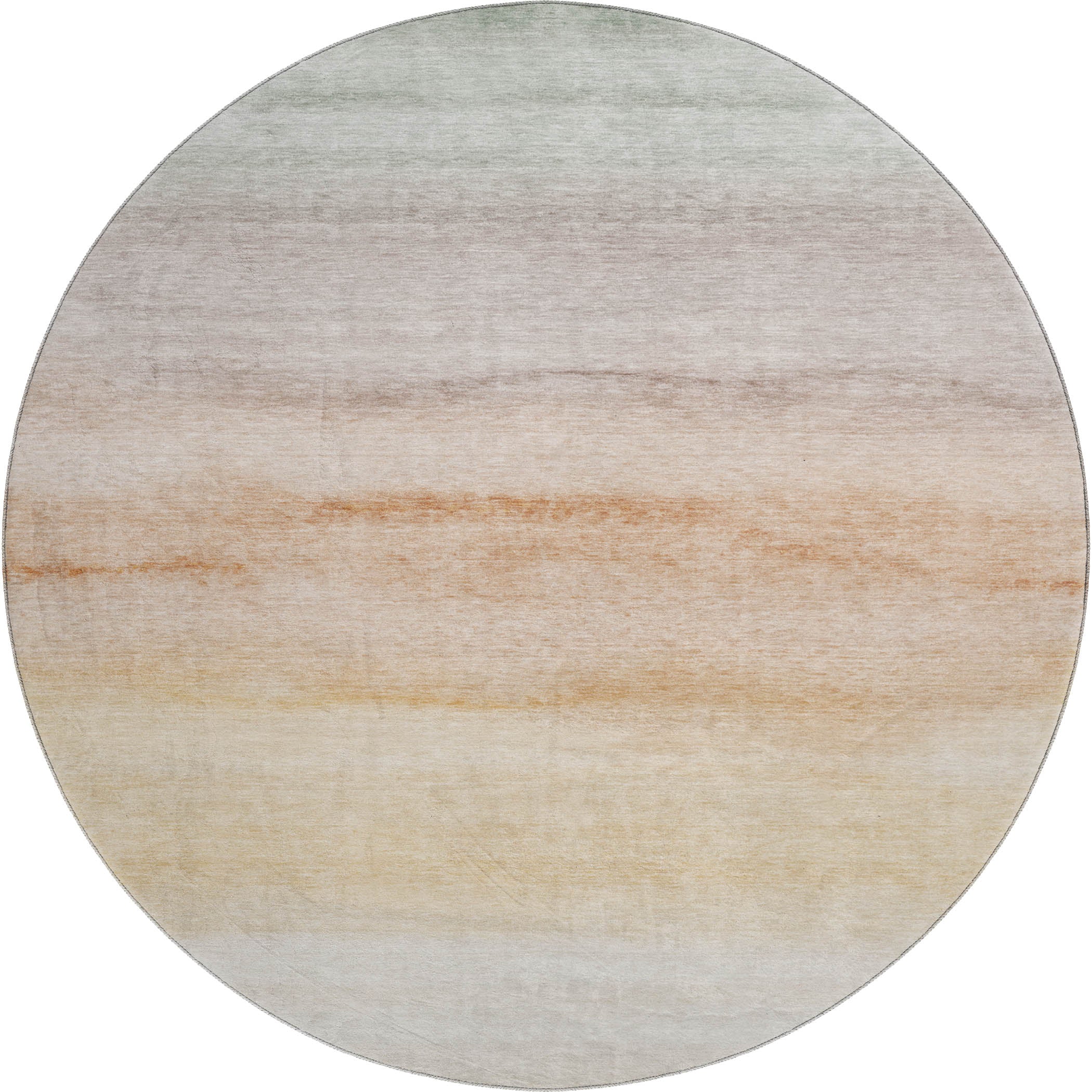 Hoi An Machine Washable Transitional Coral Orange Rug 8' x 8' #shape_Round