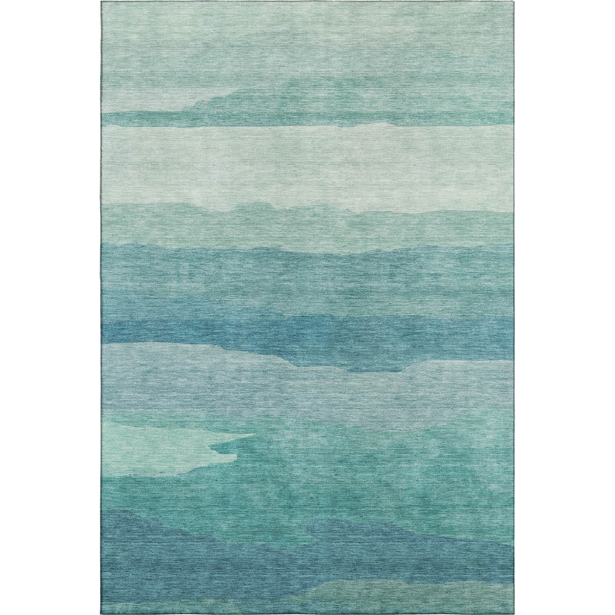 Bern Machine Washable Transitional Turquoise Teal Rug 2'6" x 3'10" #shape_Rectangle