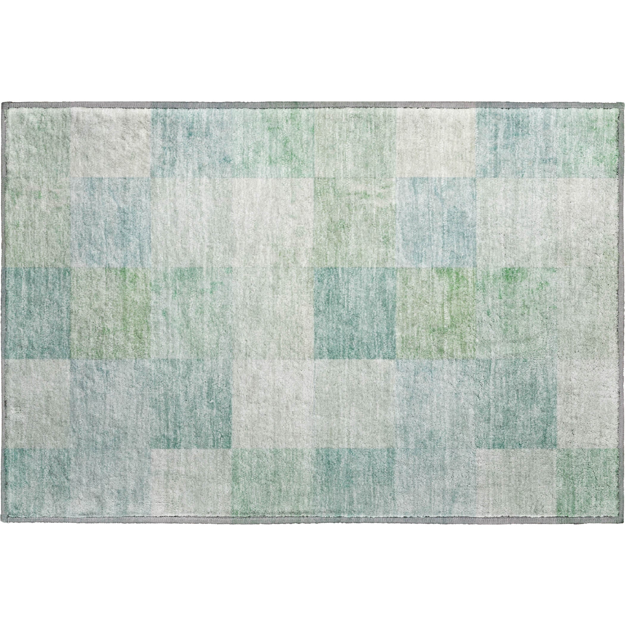 Siena Machine Washable Transitional Seafoam Blue Rug 1'8" x 2'6" #shape_Rectangle