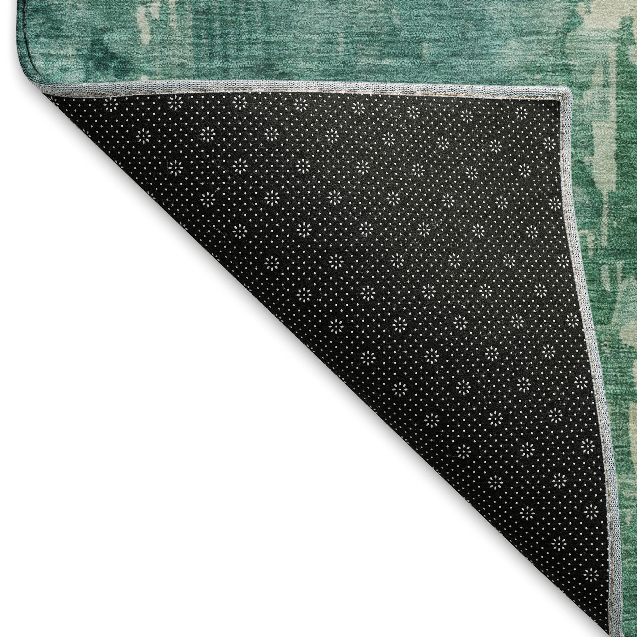 Salzburg Machine Washable Transitional Emerald Green Rug 1'8" x 2'6" #shape_Rectangle