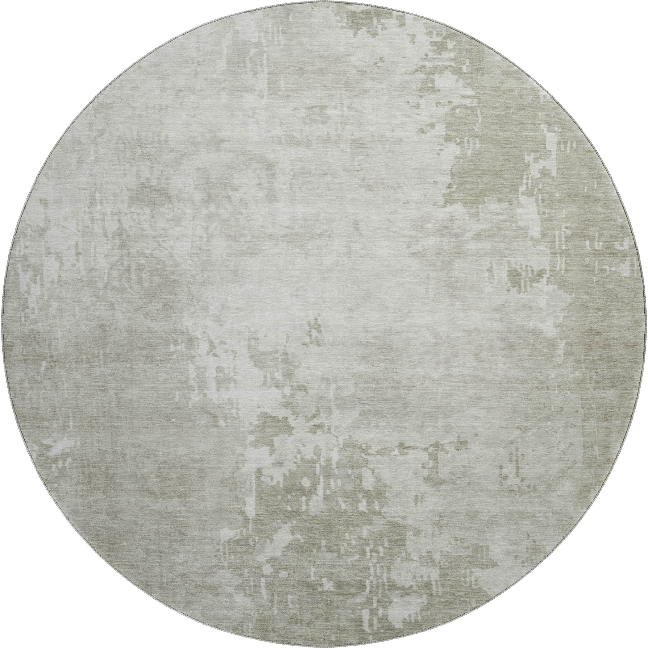 Salzburg Machine Washable Transitional Linen Ivory Rug 8' x 8' #shape_Round