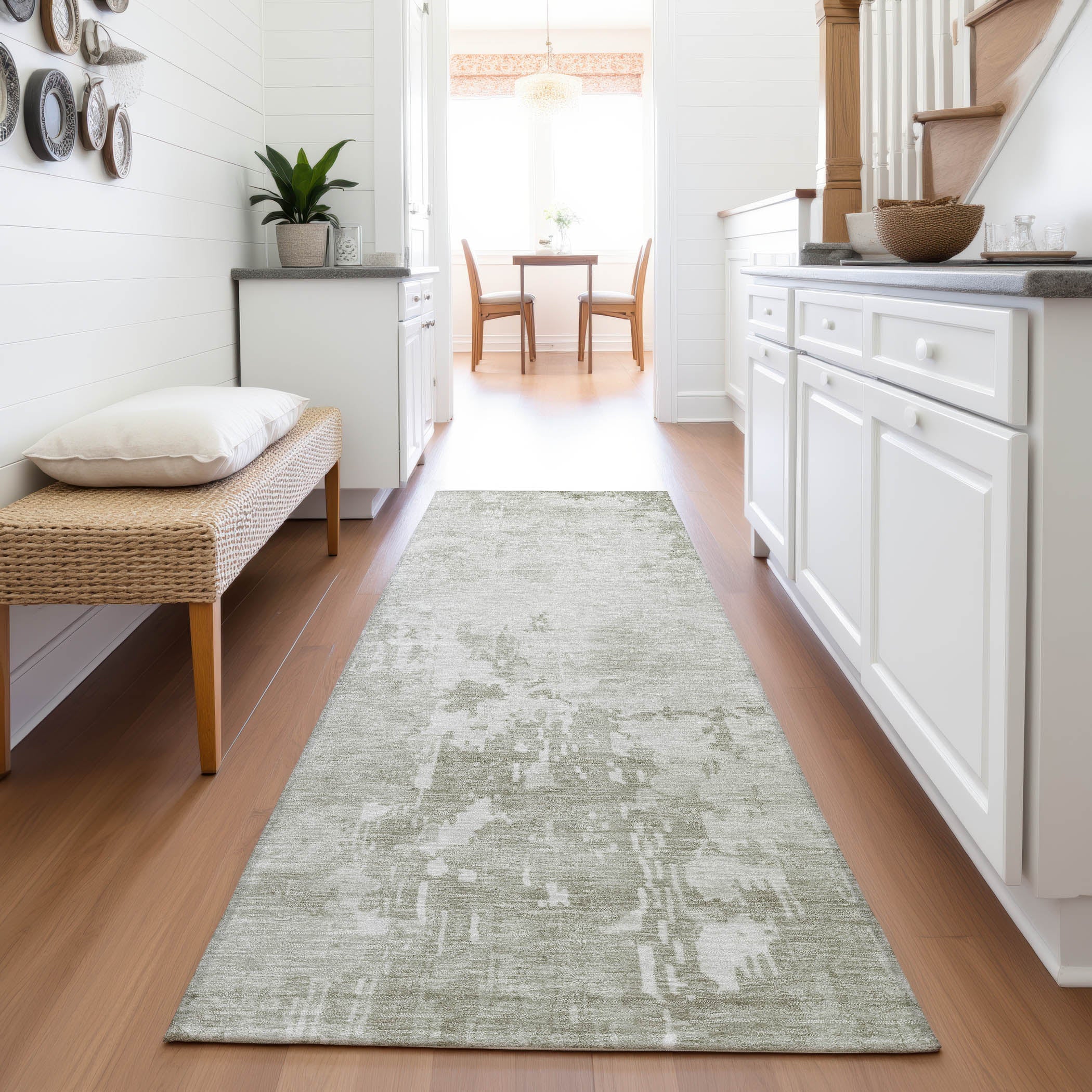 Salzburg Machine Washable Transitional Linen Ivory Rug 2'3" x 7'6" #shape_Runner