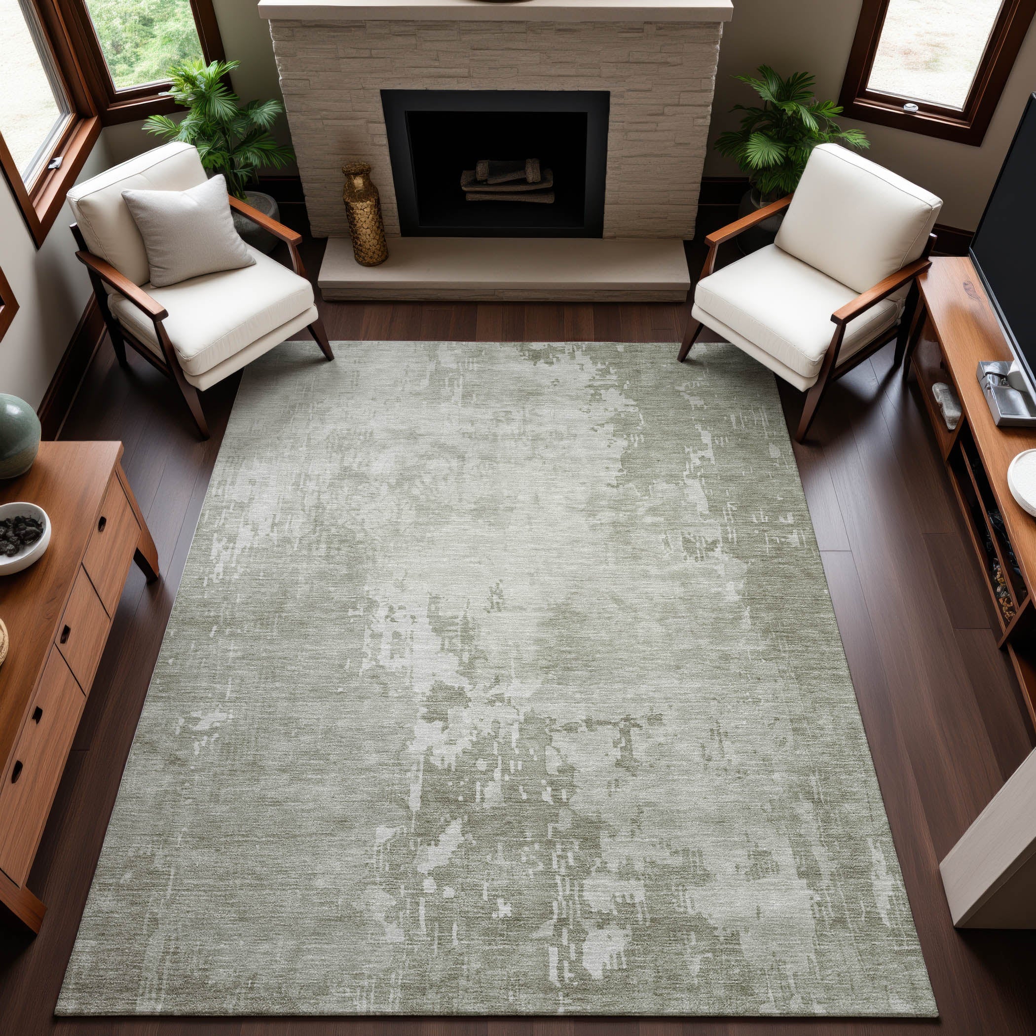 Salzburg Machine Washable Transitional Linen Ivory Rug 2'6" x 3'10" #shape_Rectangle