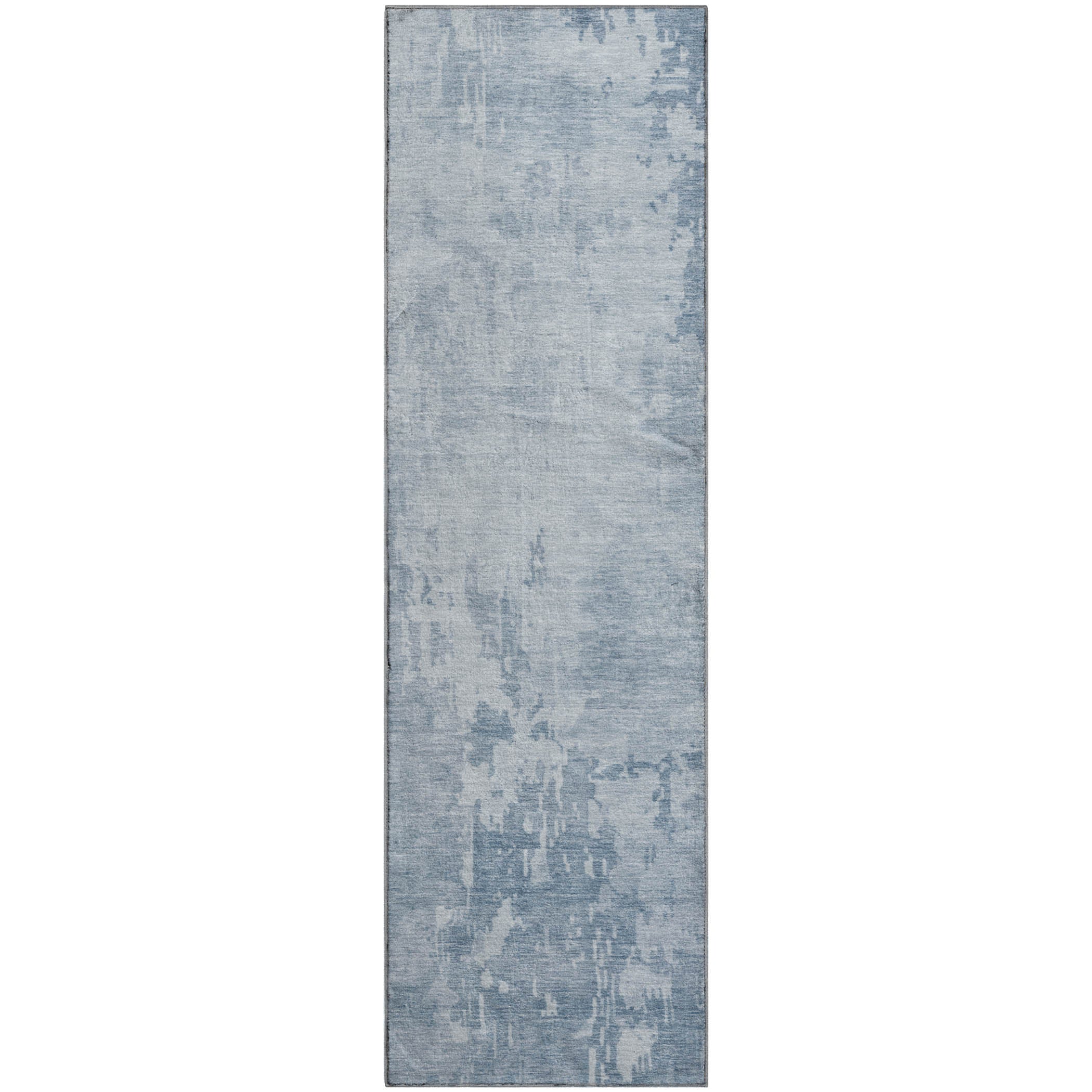 Salzburg Machine Washable Transitional Sky Blue Rug 2'3" x 7'6" #shape_Runner