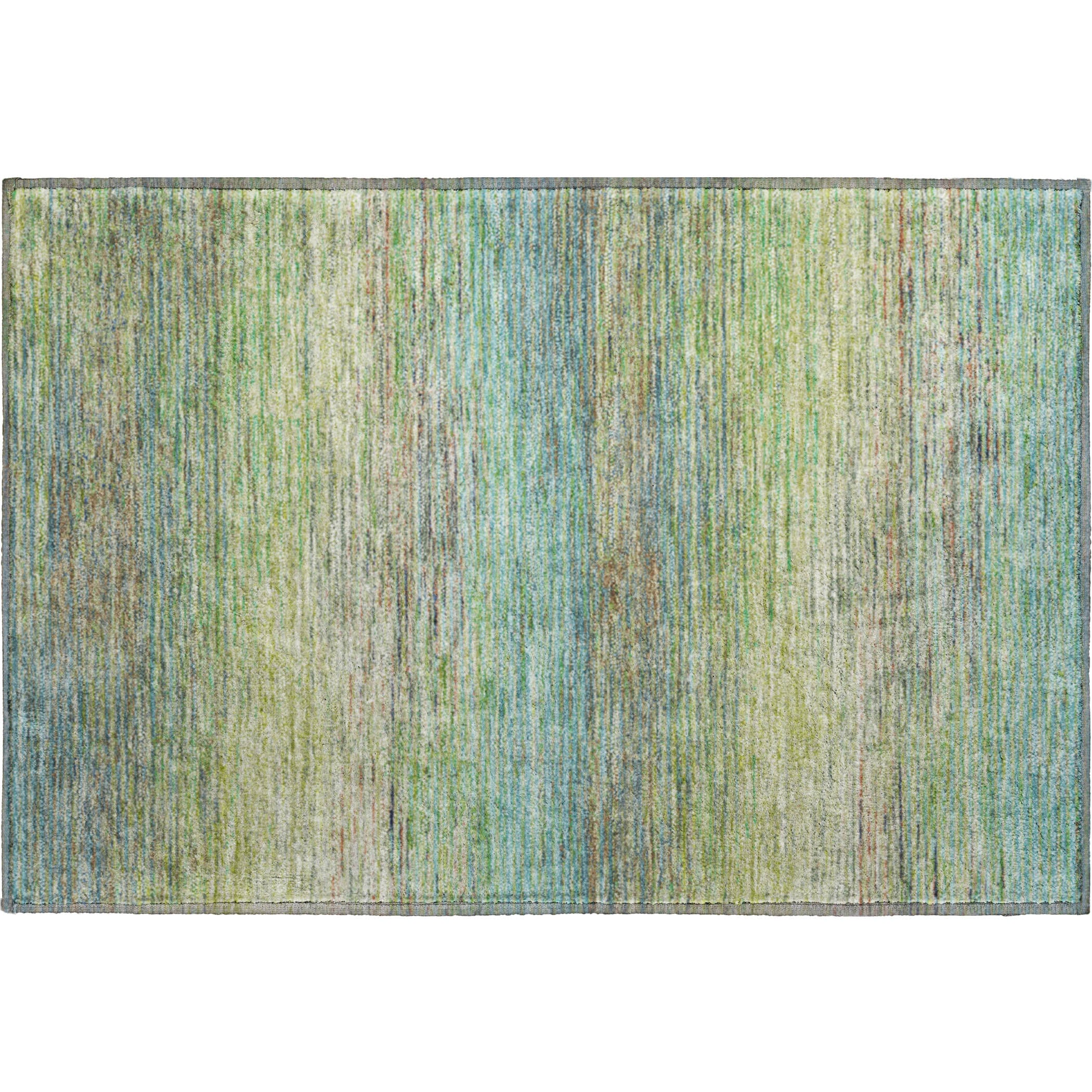 Dublin Machine Washable Transitional Aloe Green Rug 1'8" x 2'6" #shape_Rectangle