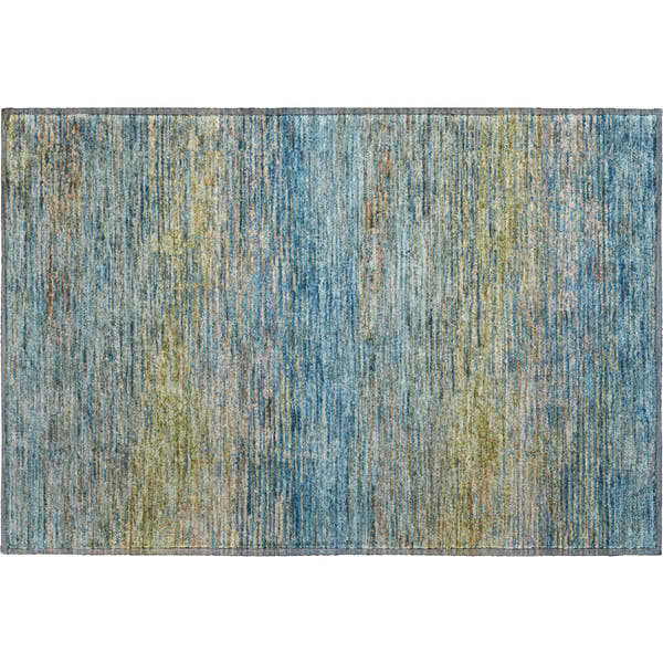 Dublin Machine Washable Transitional Denim Blue Rug 1'8" x 2'6"