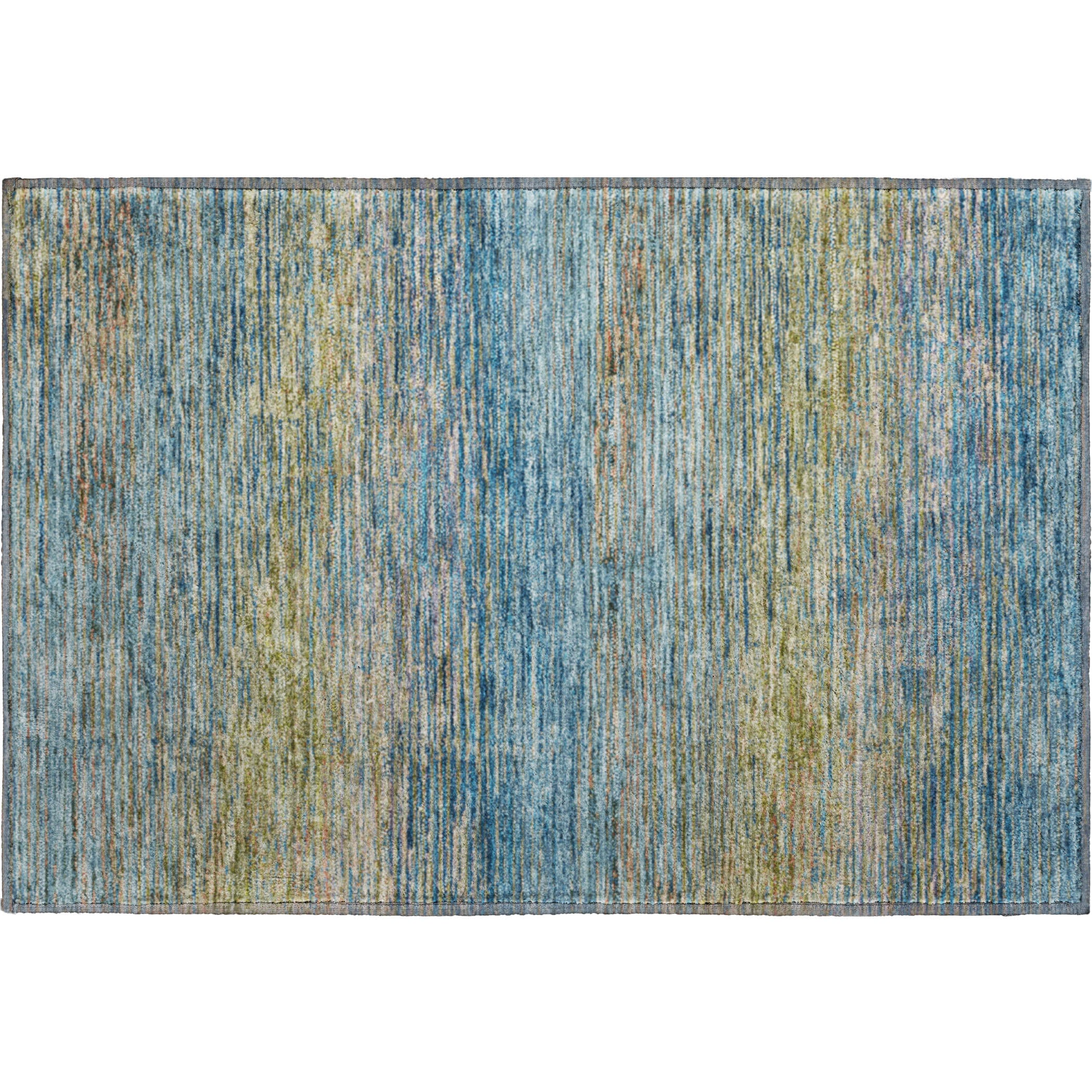 Dublin Machine Washable Transitional Denim Blue Rug 1'8" x 2'6" #shape_Rectangle
